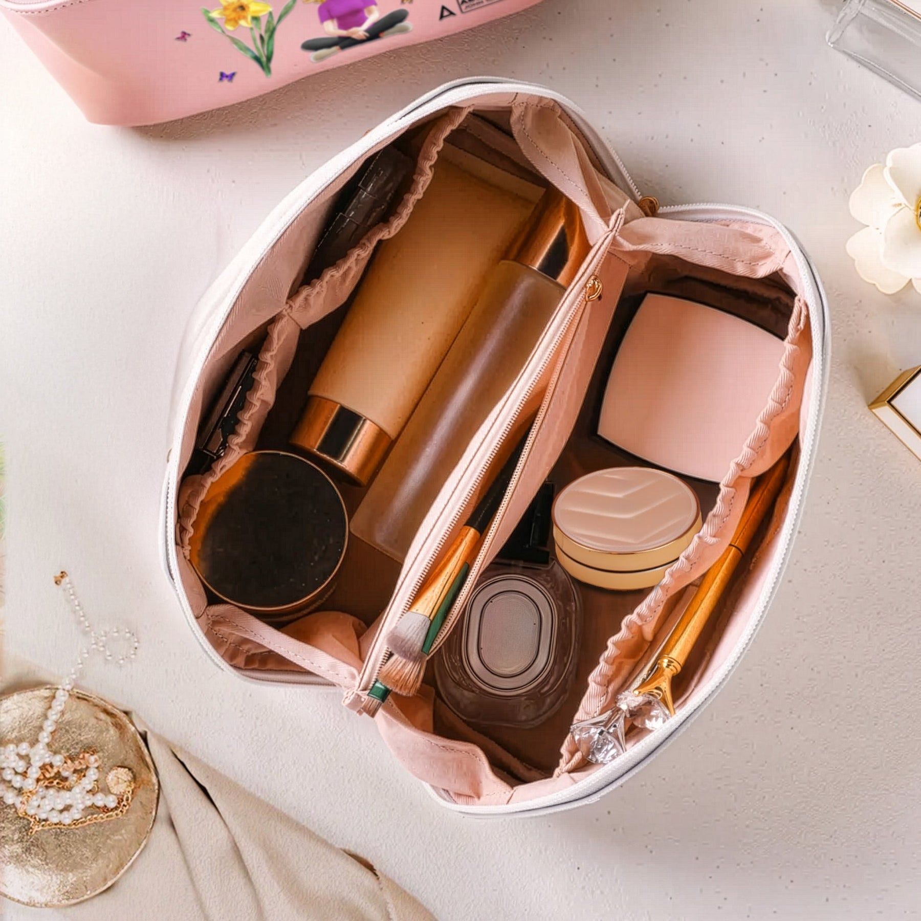 All My Cruise Crap - Personalized Leather Makeup Bag