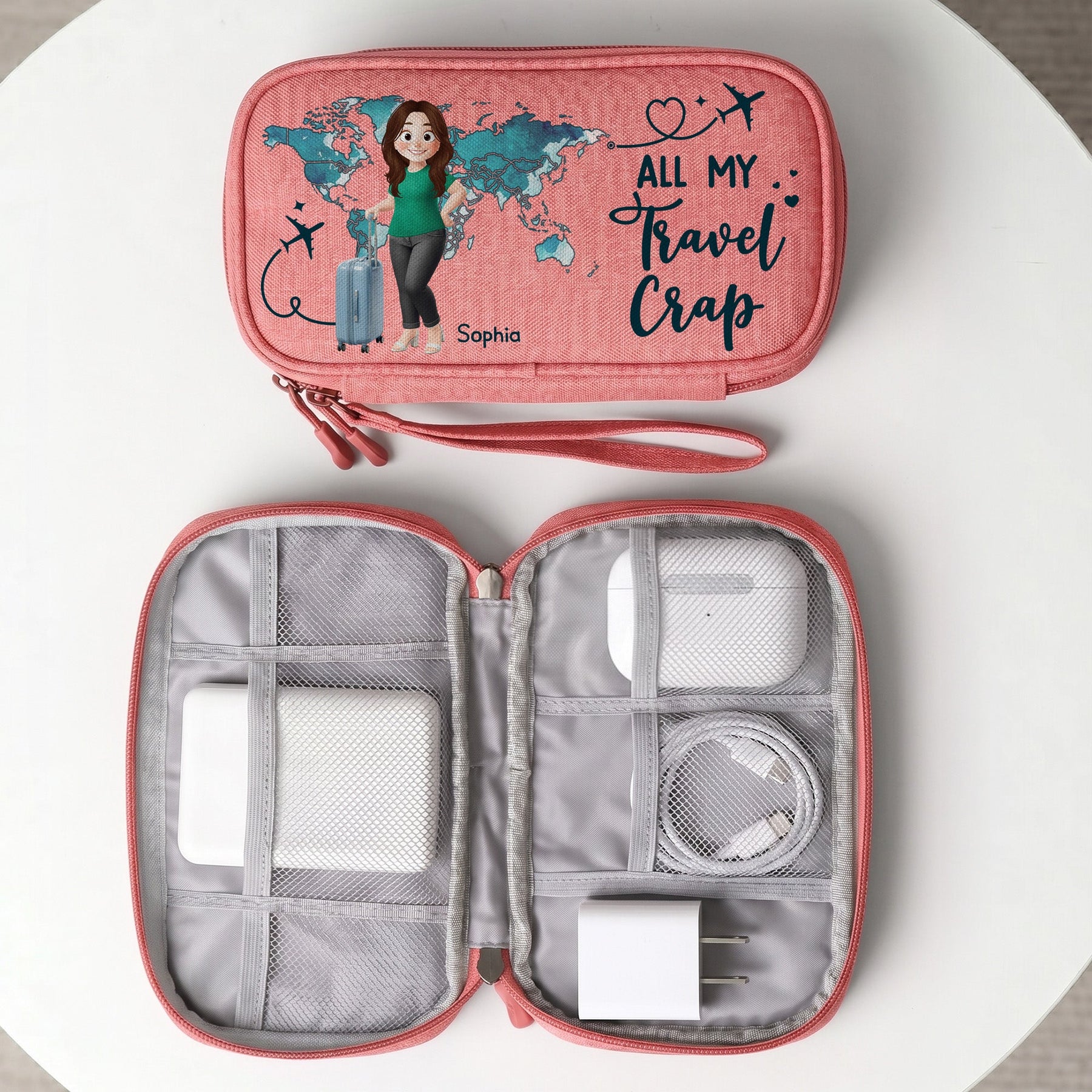 All My Travel Crap - Personalized Cable Bag