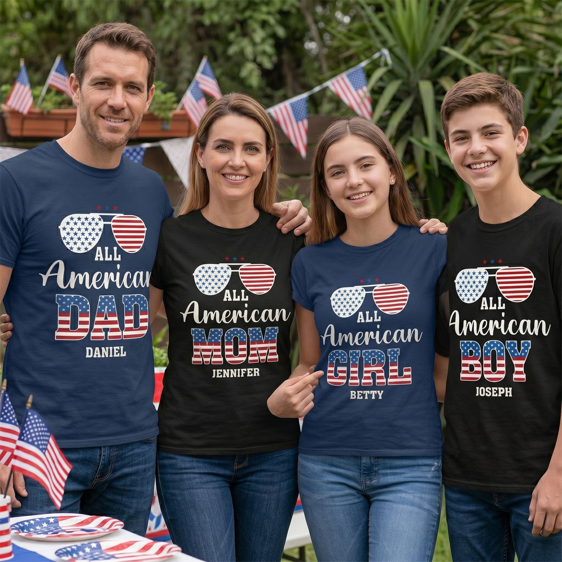 All American Family Matching Shirt - Personalized Shirt