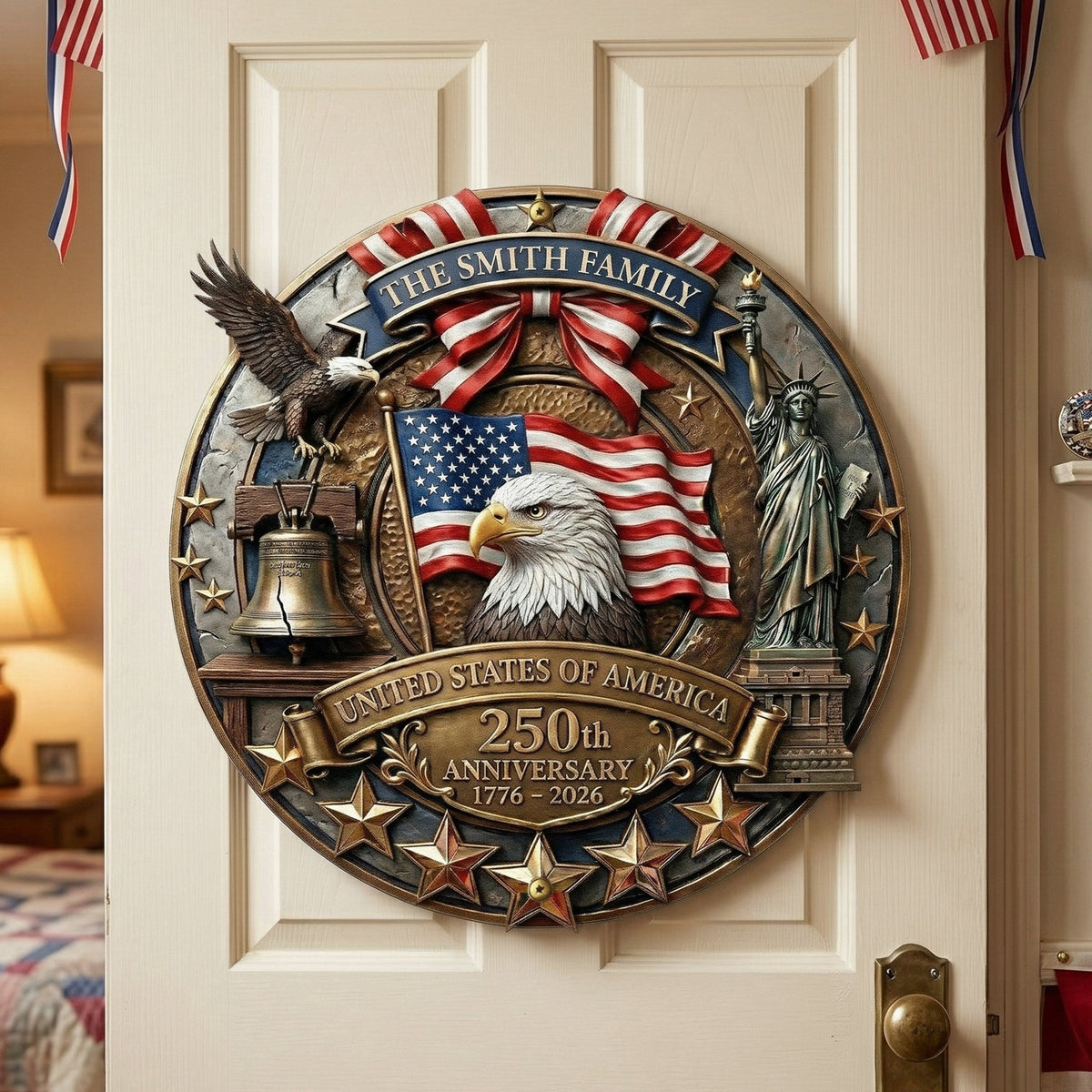 America 250th Anniversary Patriotic 2026 - Personalized Metal Sign