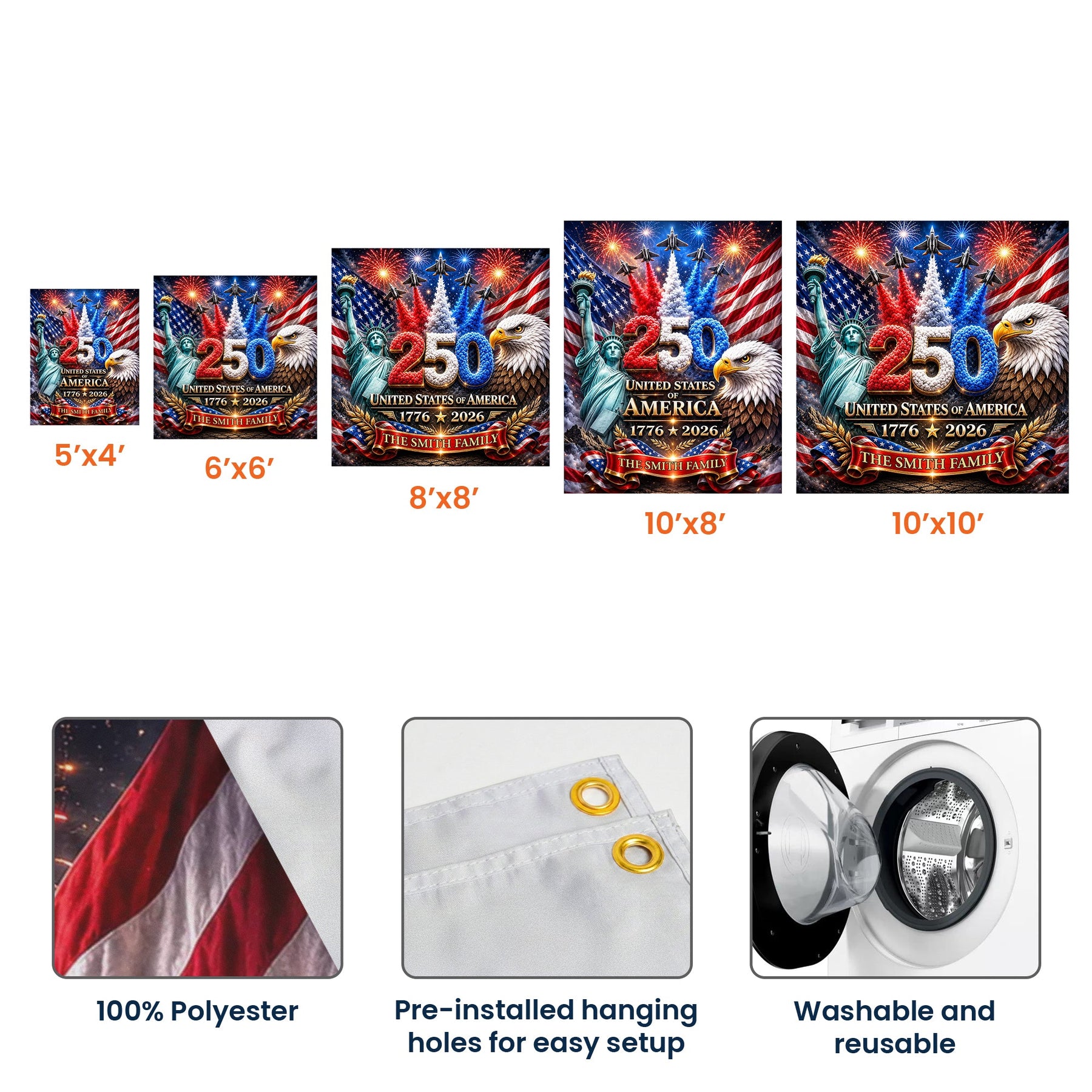 America 250Th Anniversary - Personalized Backdrop