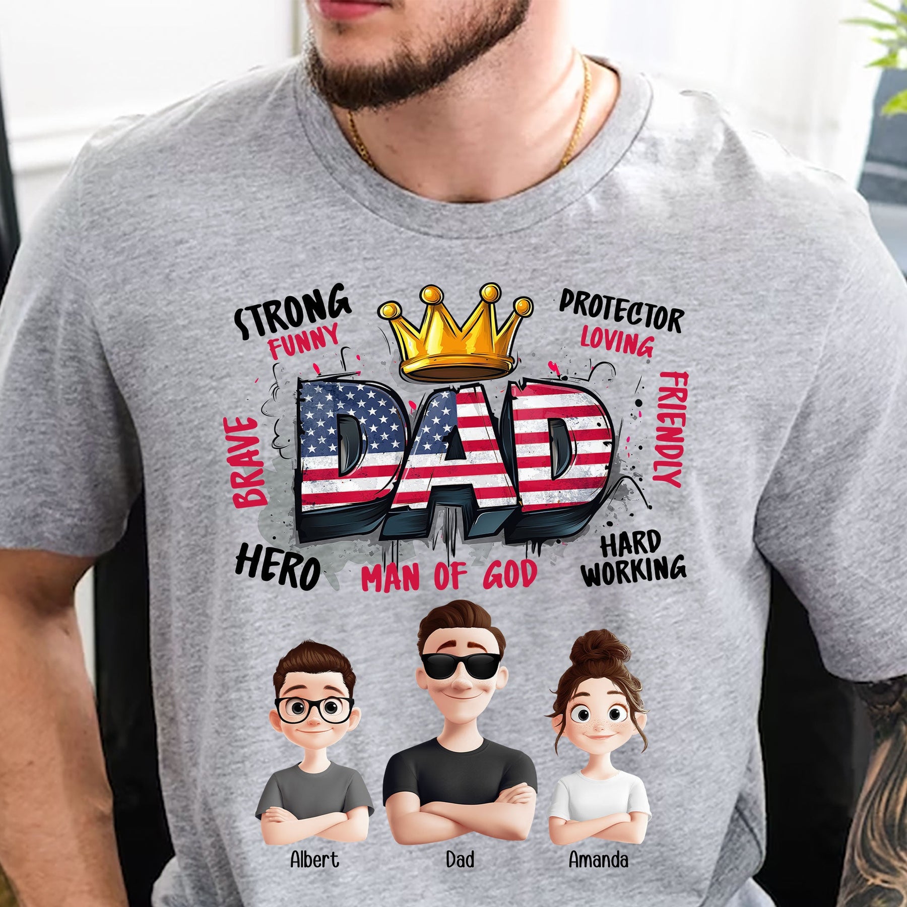 American Dad Man Of God - Personalized Shirt