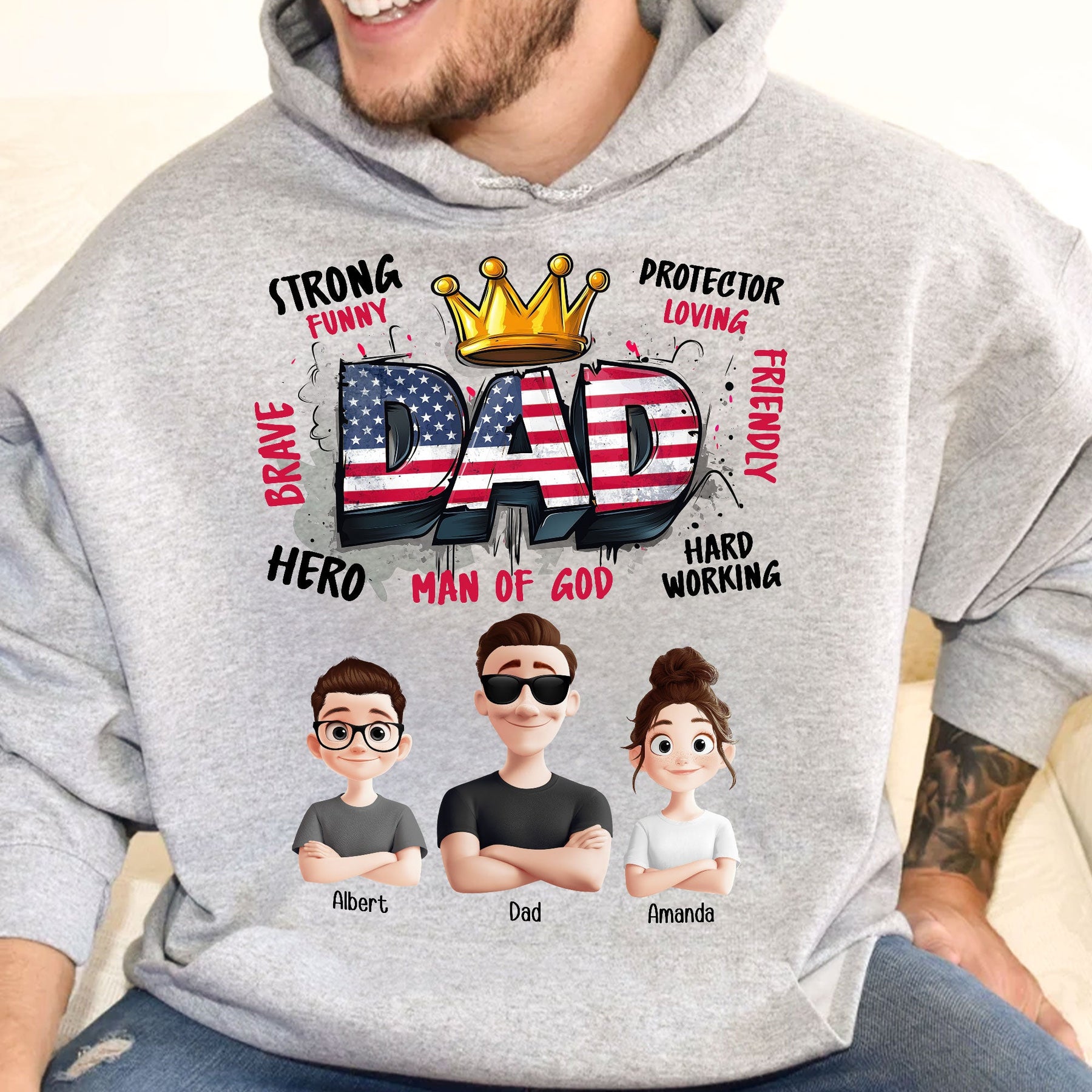 American Dad Man Of God - Personalized Shirt