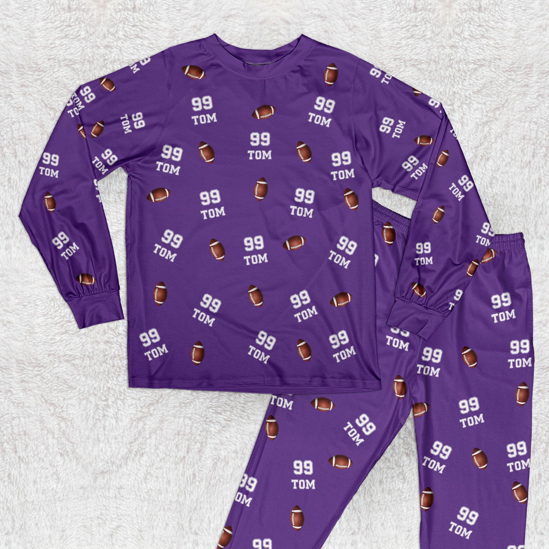 American Football Custom Name, Number - Personalized Pajama Set