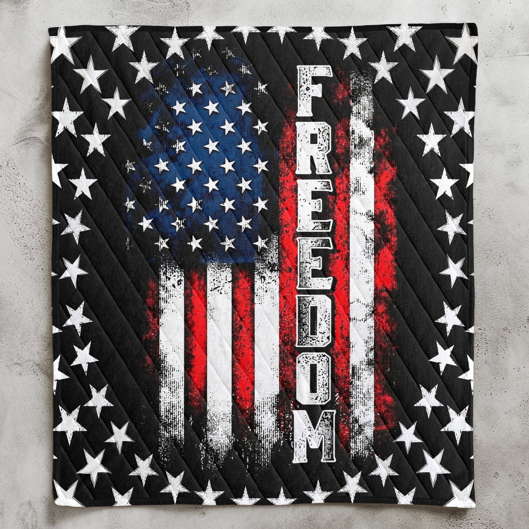 American Freedom Flag Patriotic Design - Custom Quilt Set