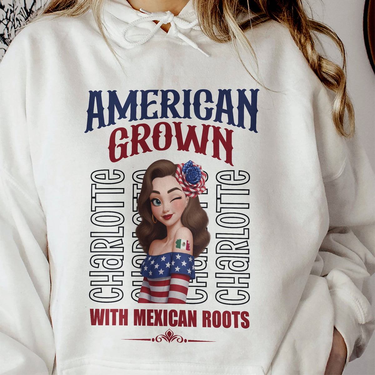 American Grown With Mexican Puerto Rican Cuban Hispanic Roots - Personalized Shirt