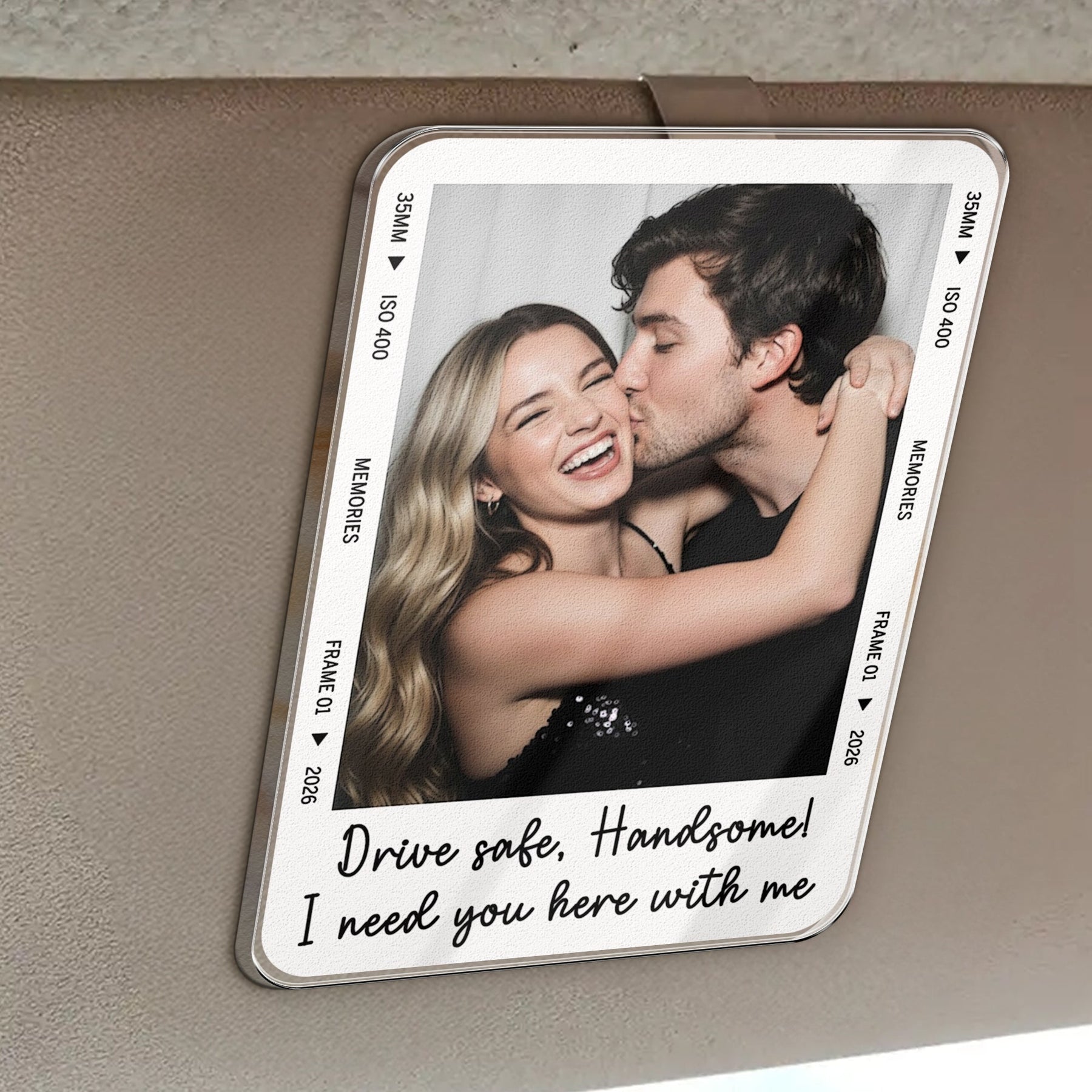 Anniversary Gifts Drive Safe Handsome Gift For Husband, Boyfriend - Personalized Car Visor Clip