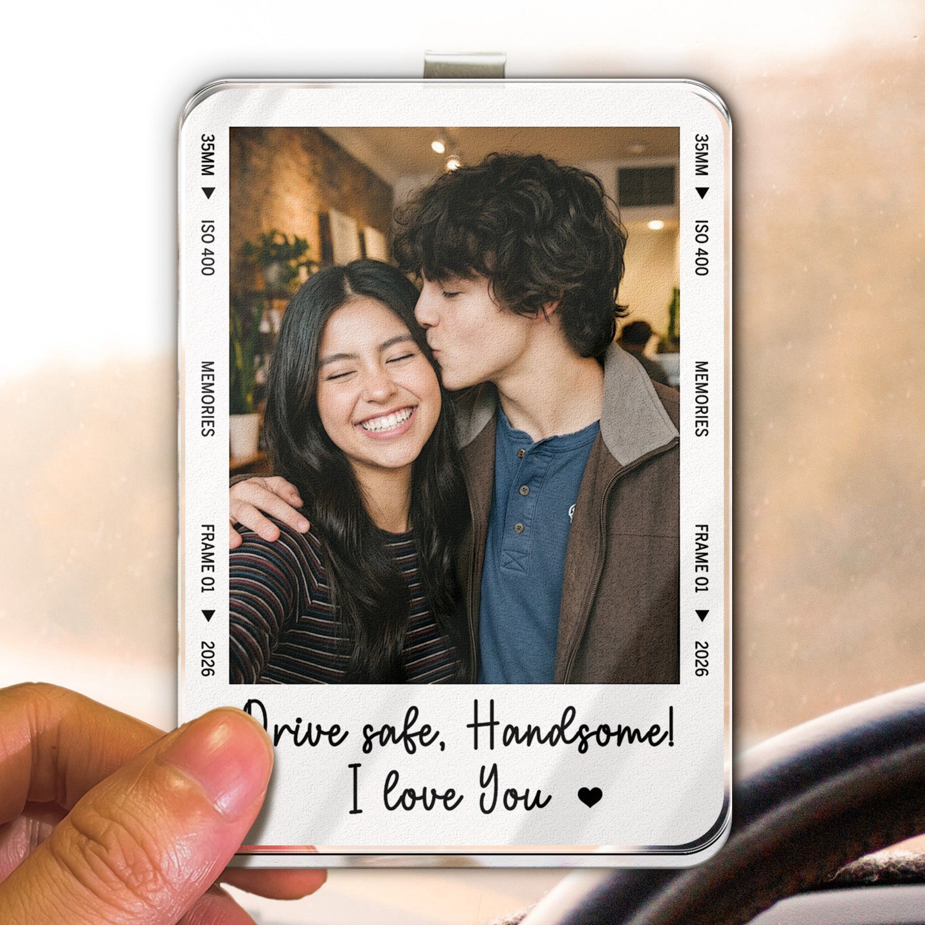 Anniversary Gifts Drive Safe Handsome Gift For Husband, Boyfriend - Personalized Car Visor Clip