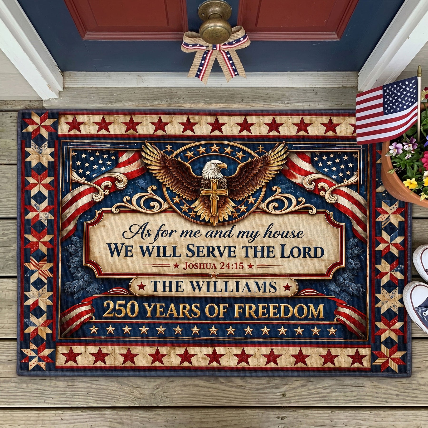 As For Me And My House We Will Serve The Lord Gift For Family - Personalized Doormat