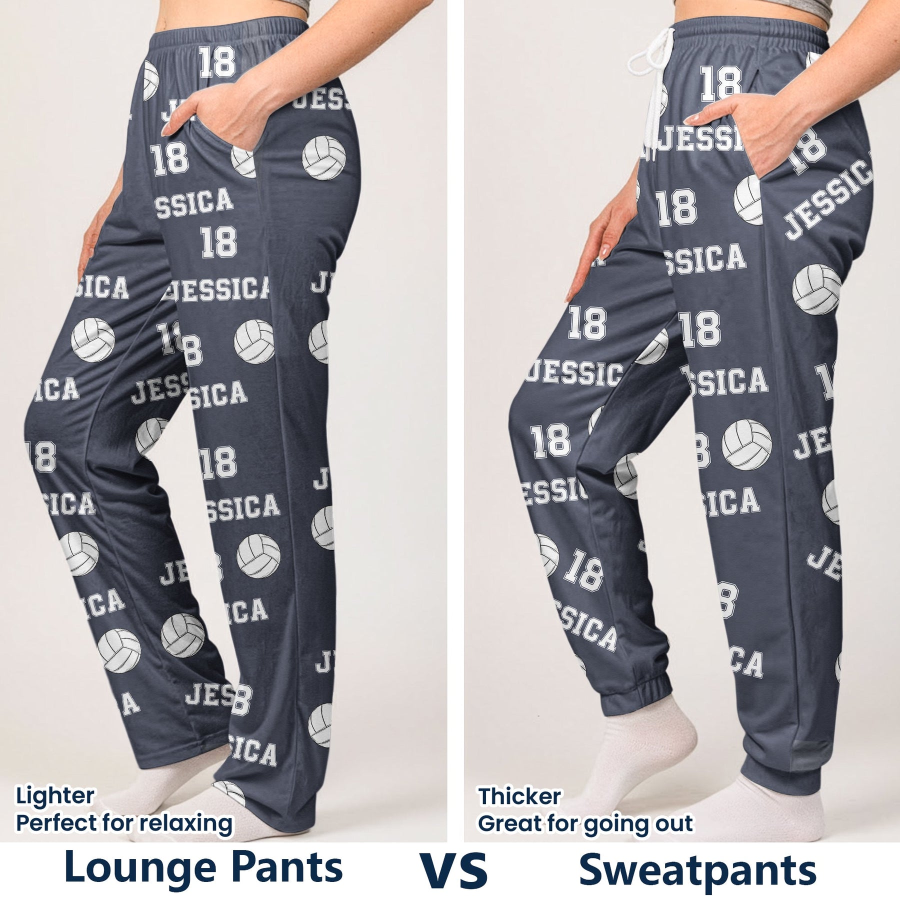 Volleyball Custom Name, Number - Personalized Sweatpants