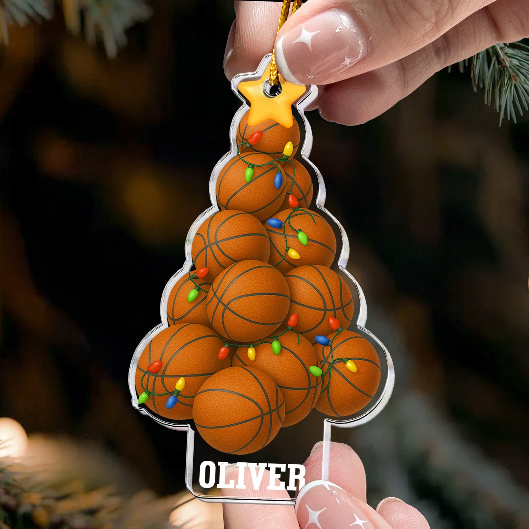 Basketball Christmas Tree - Personalized Acrylic Ornament