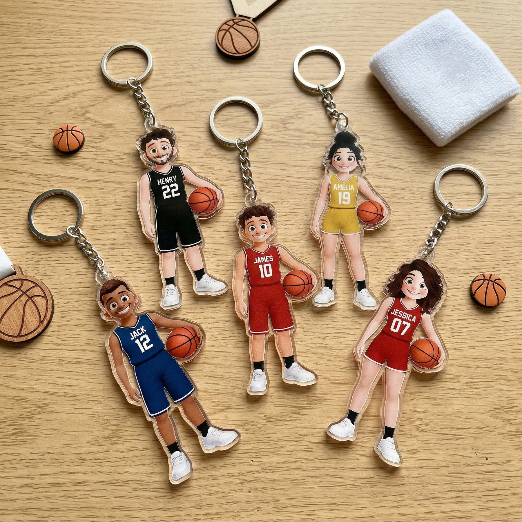 Basketball Player Gift - Personalized Keychain