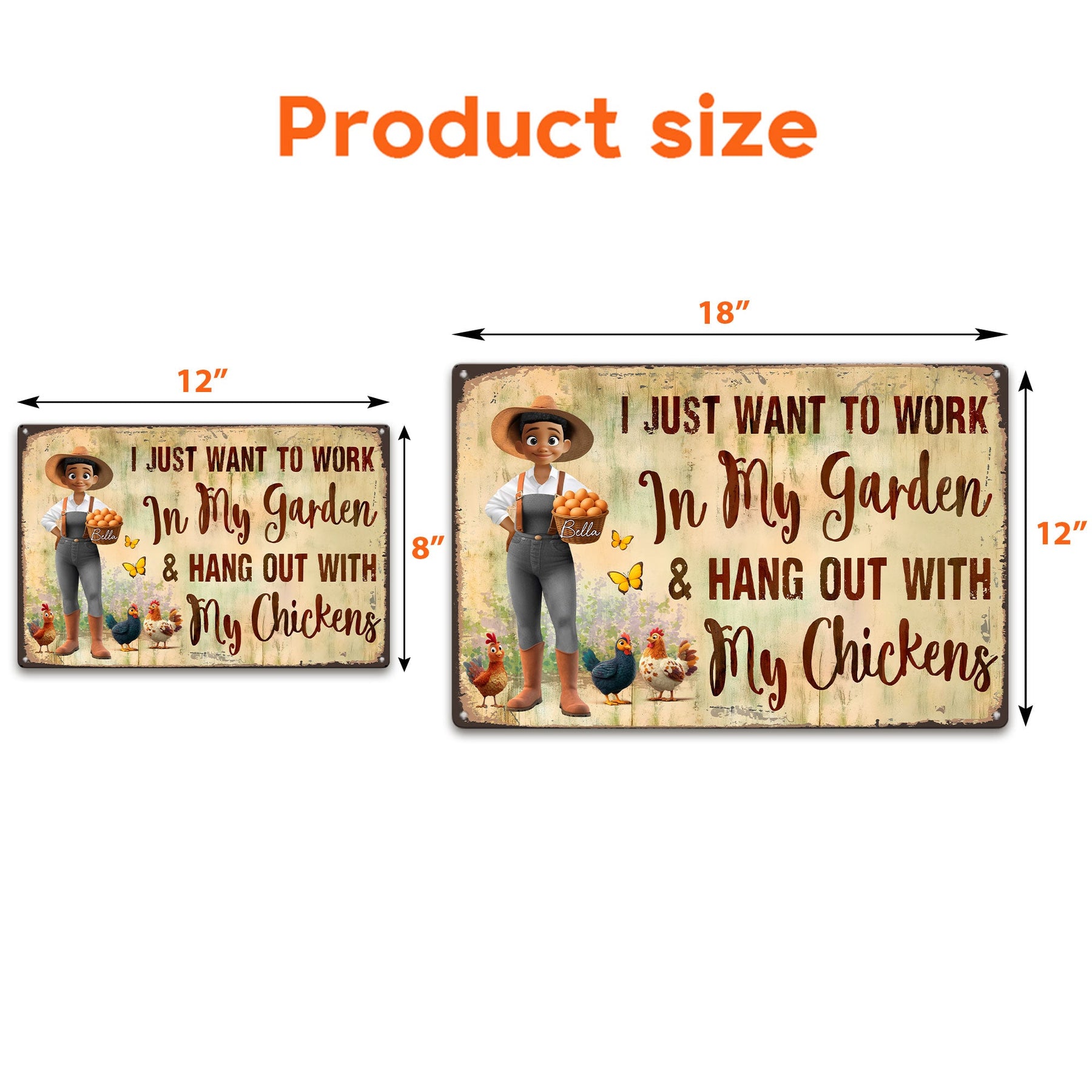 Be Aware A Crazy Chicken Lady And Her Peckers Live Here - Personalized Metal Sign