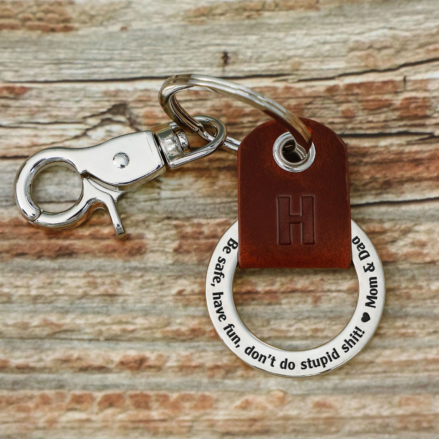 Be Safe, Have Fun, Don't Do Stupid Shit! - Personalized Coordinates Keychain