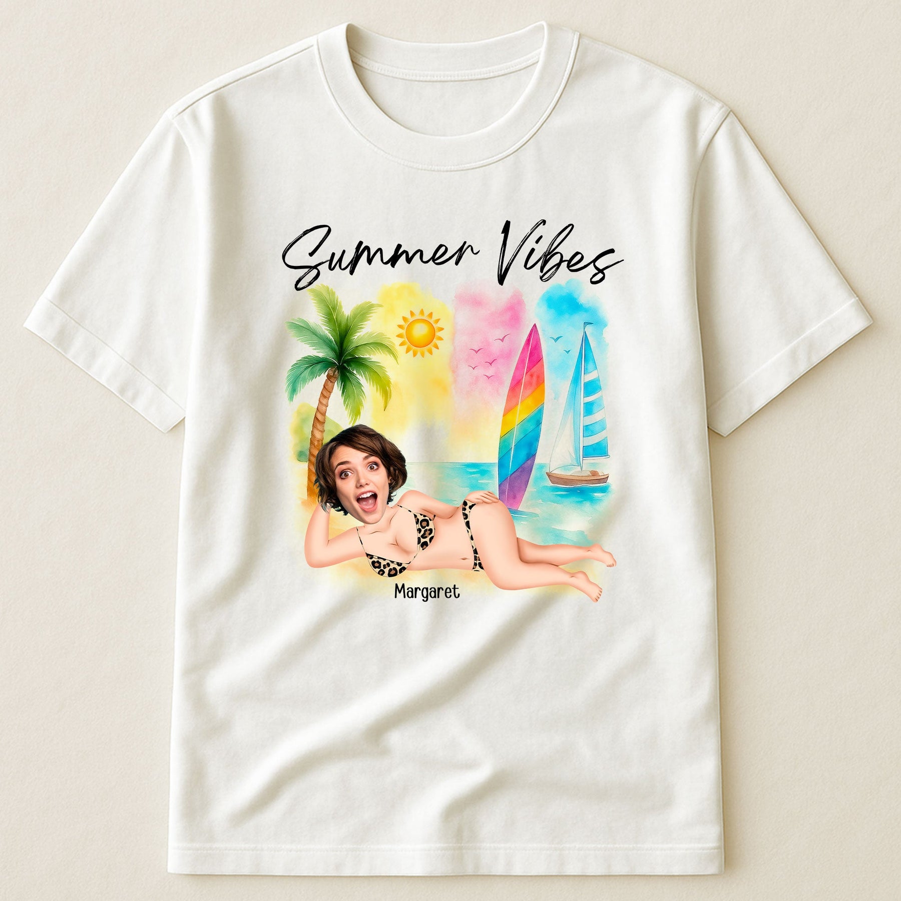 Beach Summer Vibes - Personalized Photo Shirt