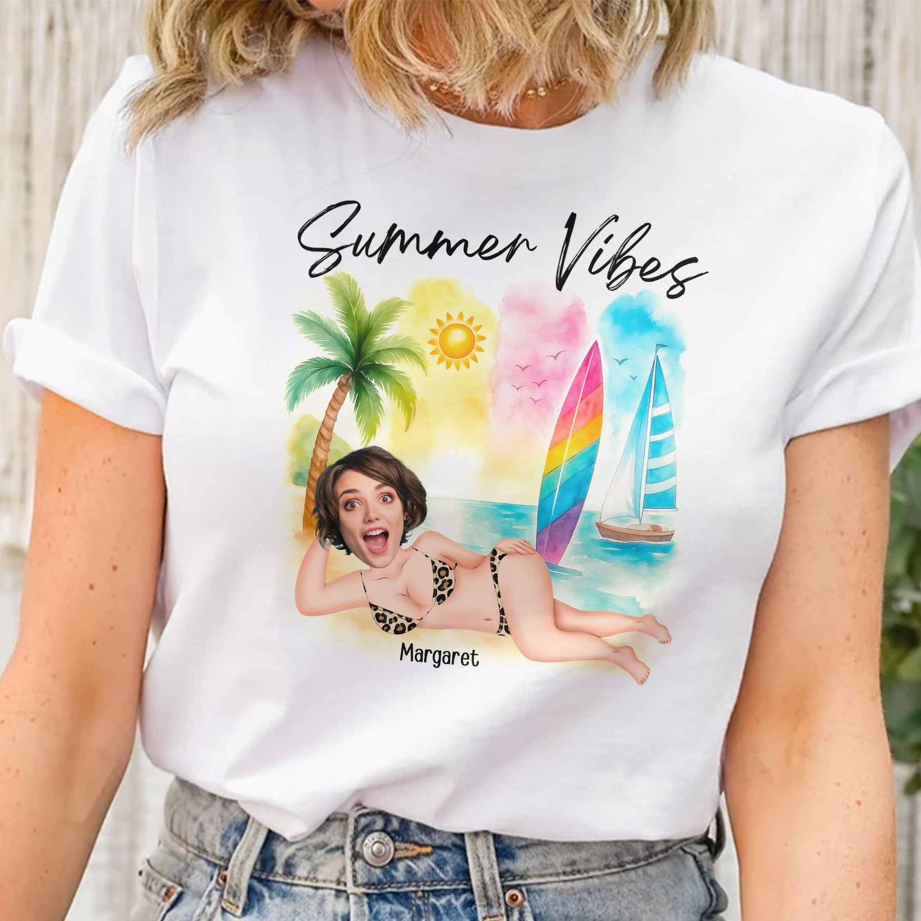 Beach Summer Vibes - Personalized Photo Shirt
