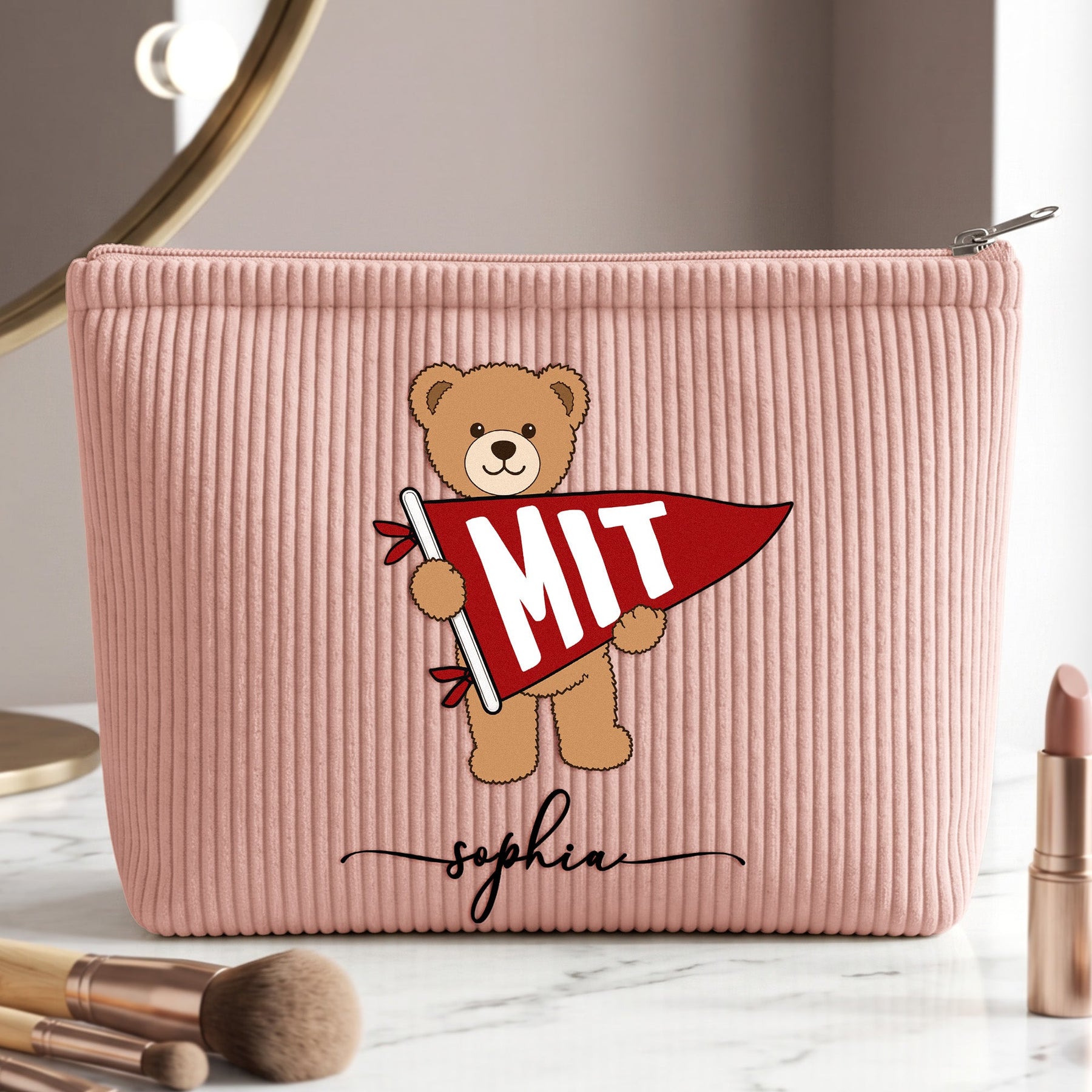 Bear School Spirit - Personalized Makeup Bag