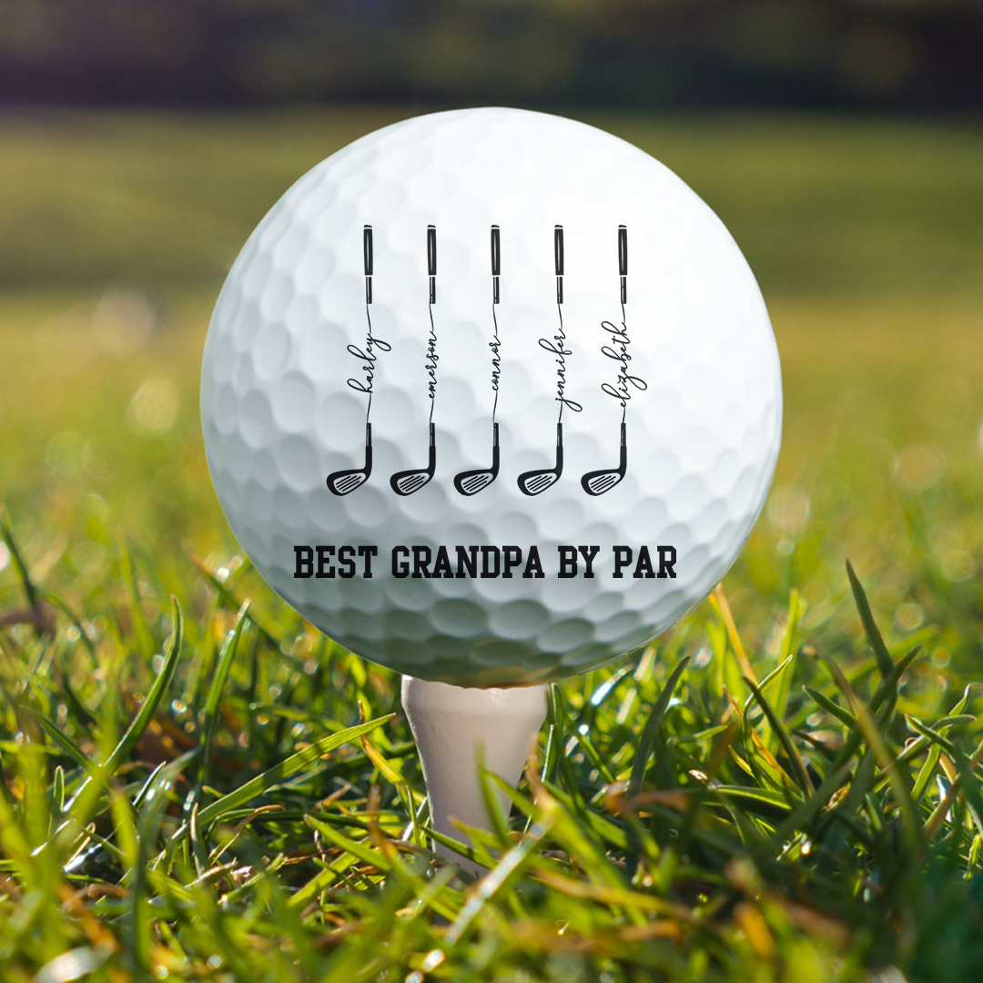 Best Dad By Par, Best Grandpa By Par - Personalized Golf Ball