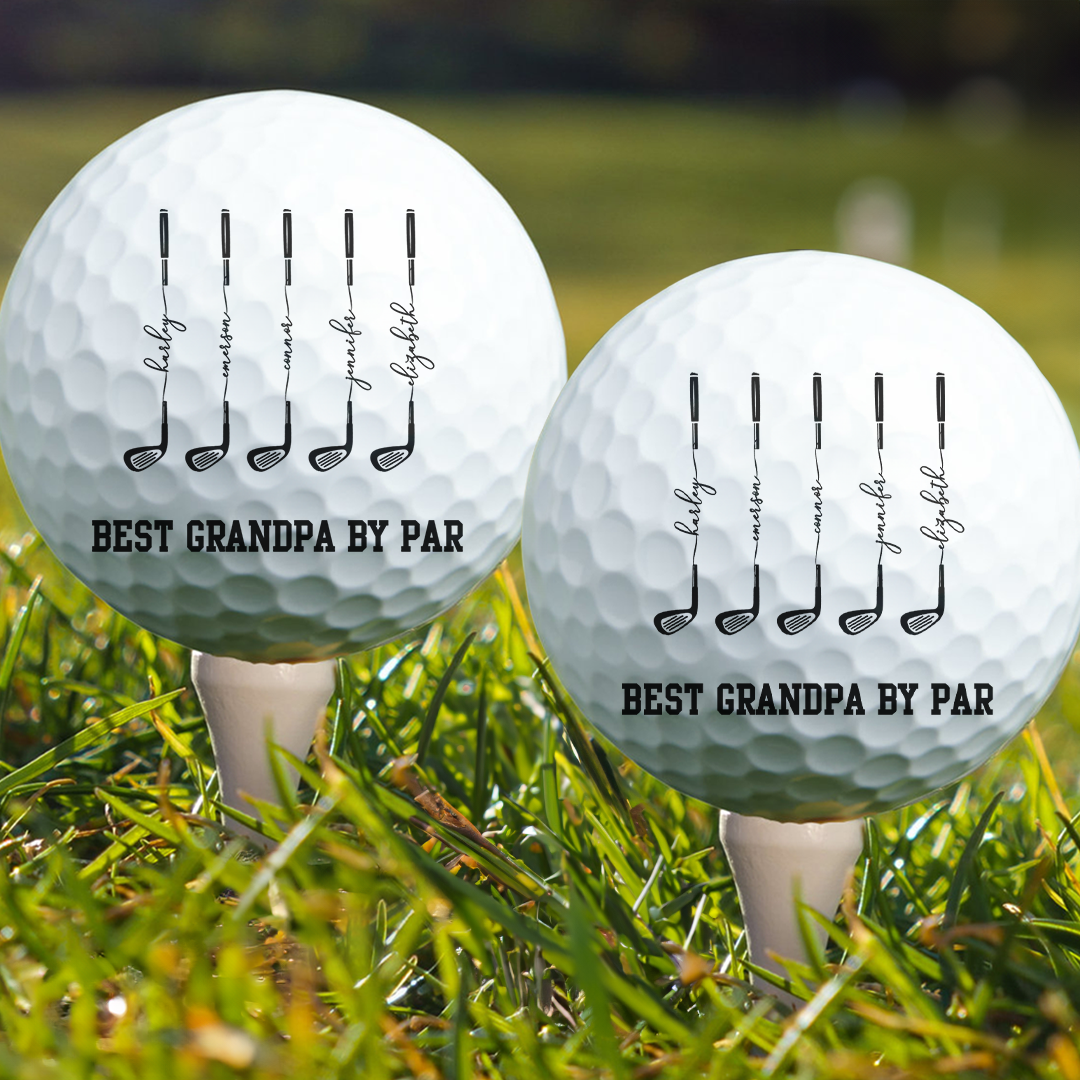 Best Dad By Par, Best Grandpa By Par - Personalized Golf Ball