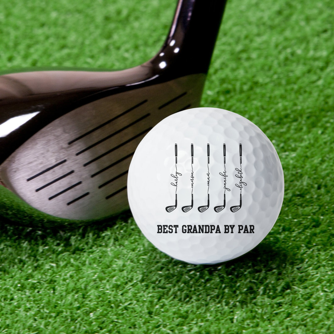Best Dad By Par, Best Grandpa By Par - Personalized Golf Ball