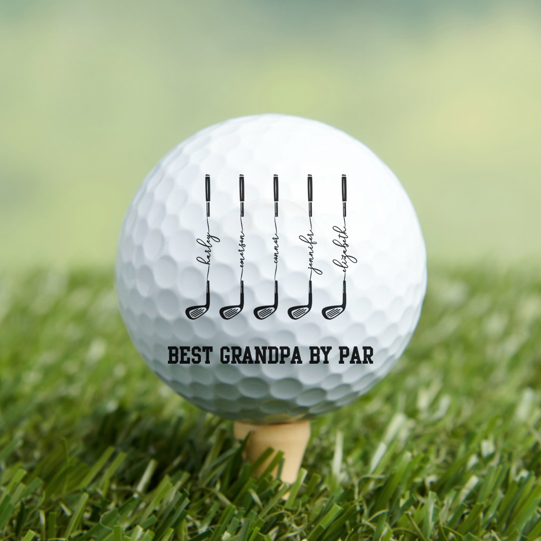 Best Dad By Par, Best Grandpa By Par - Personalized Golf Ball