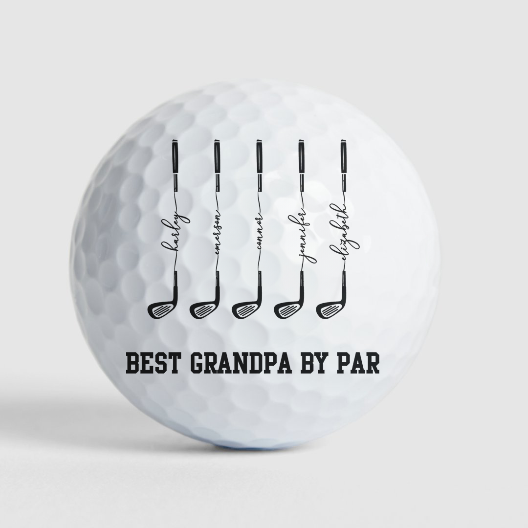 Best Dad By Par, Best Grandpa By Par - Personalized Golf Ball