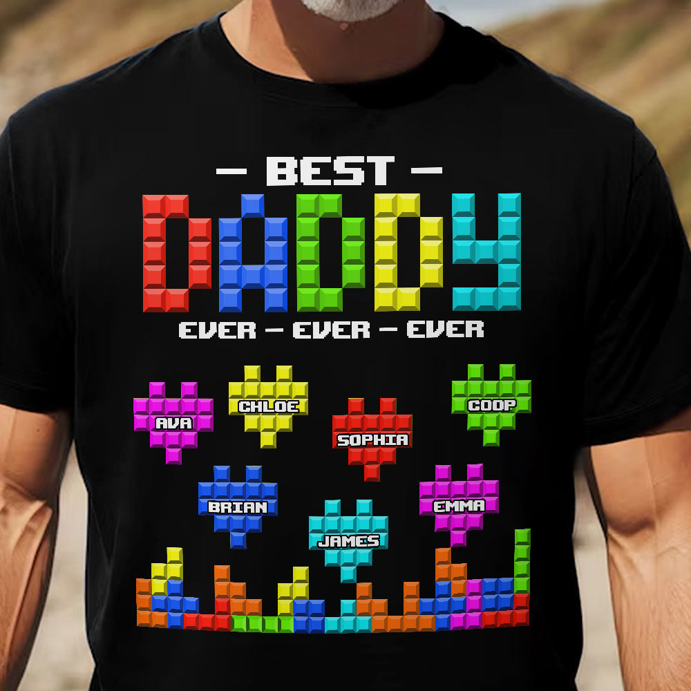 Best Dad Ever Block Puzzle - Personalized Shirt