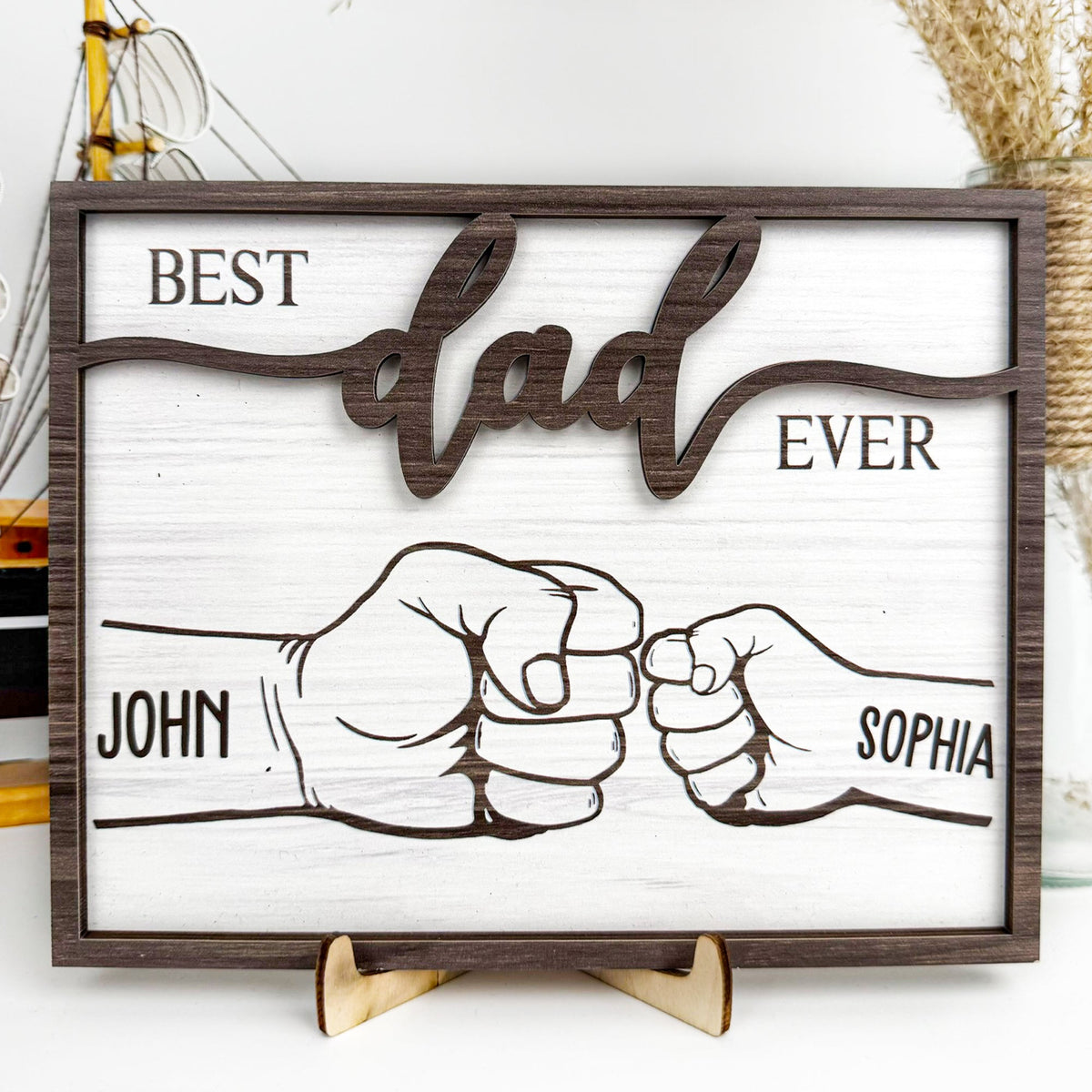 Best Dad Ever - New Version - Personalized Wooden Plaque