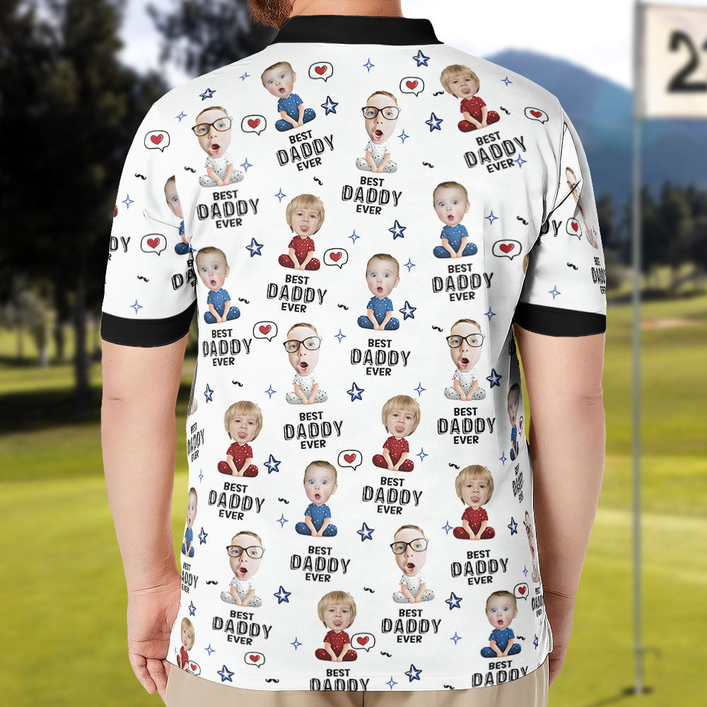Best Dad Ever - Personalized Photo Polo Shirt