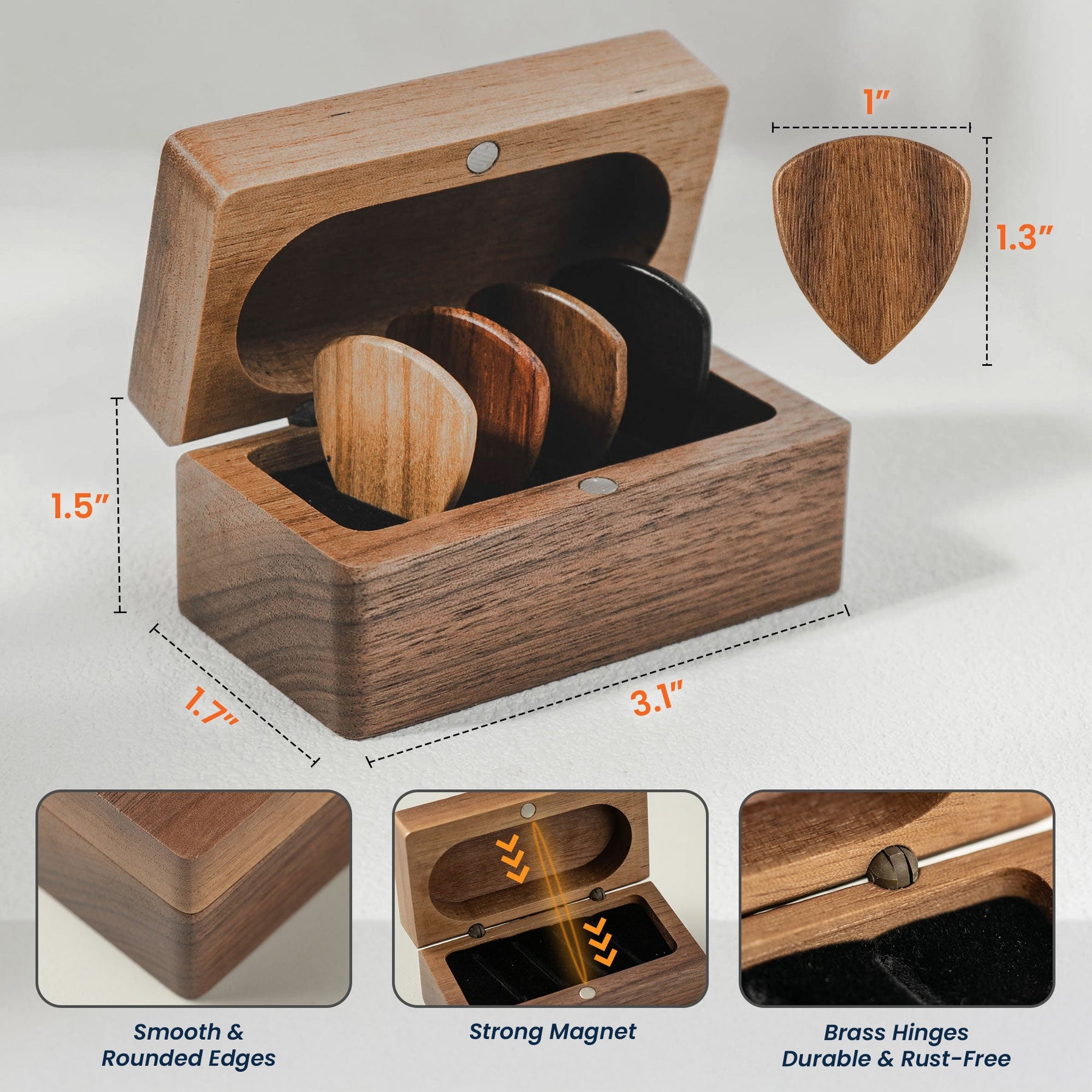 Best Dad Ever - Personalized Wooden Guitar Pick Box