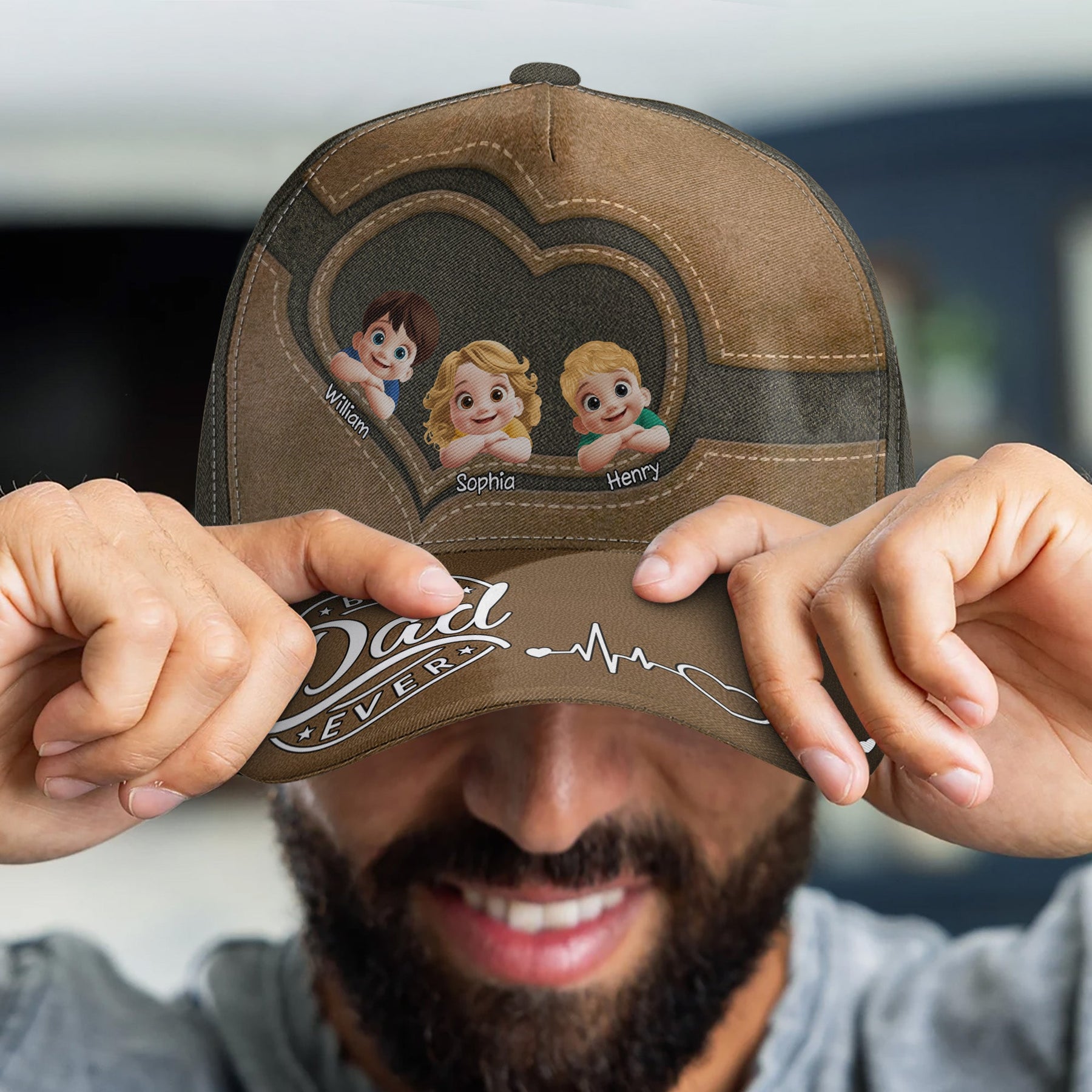 Best Dad Ever Tilting Head 3D - Personalized Cap