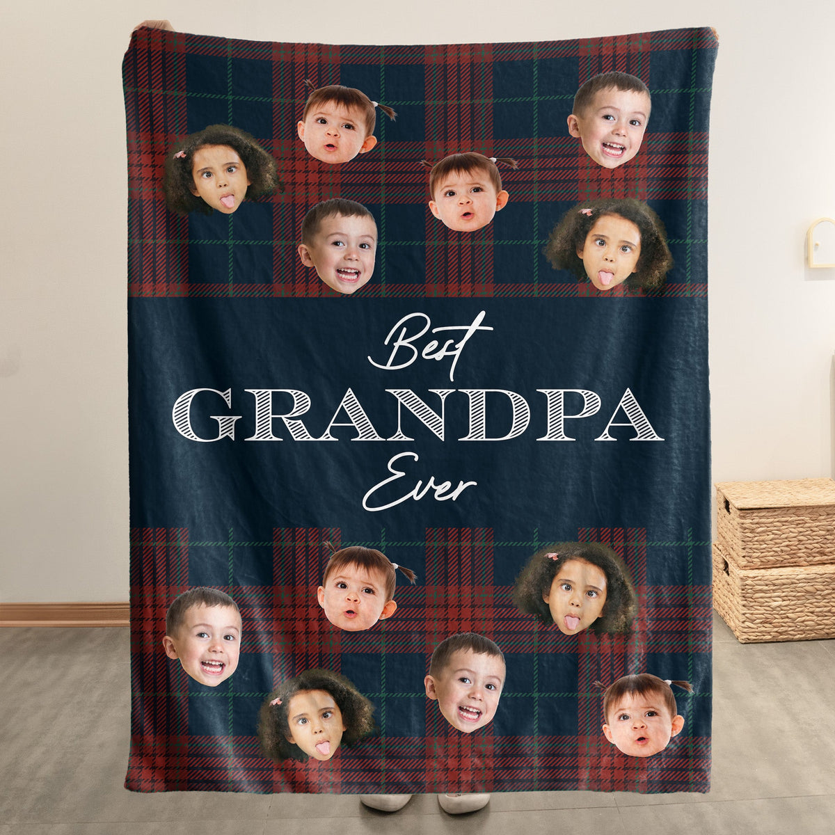 Best Grandpa Ever - Personalized Photo Blanket