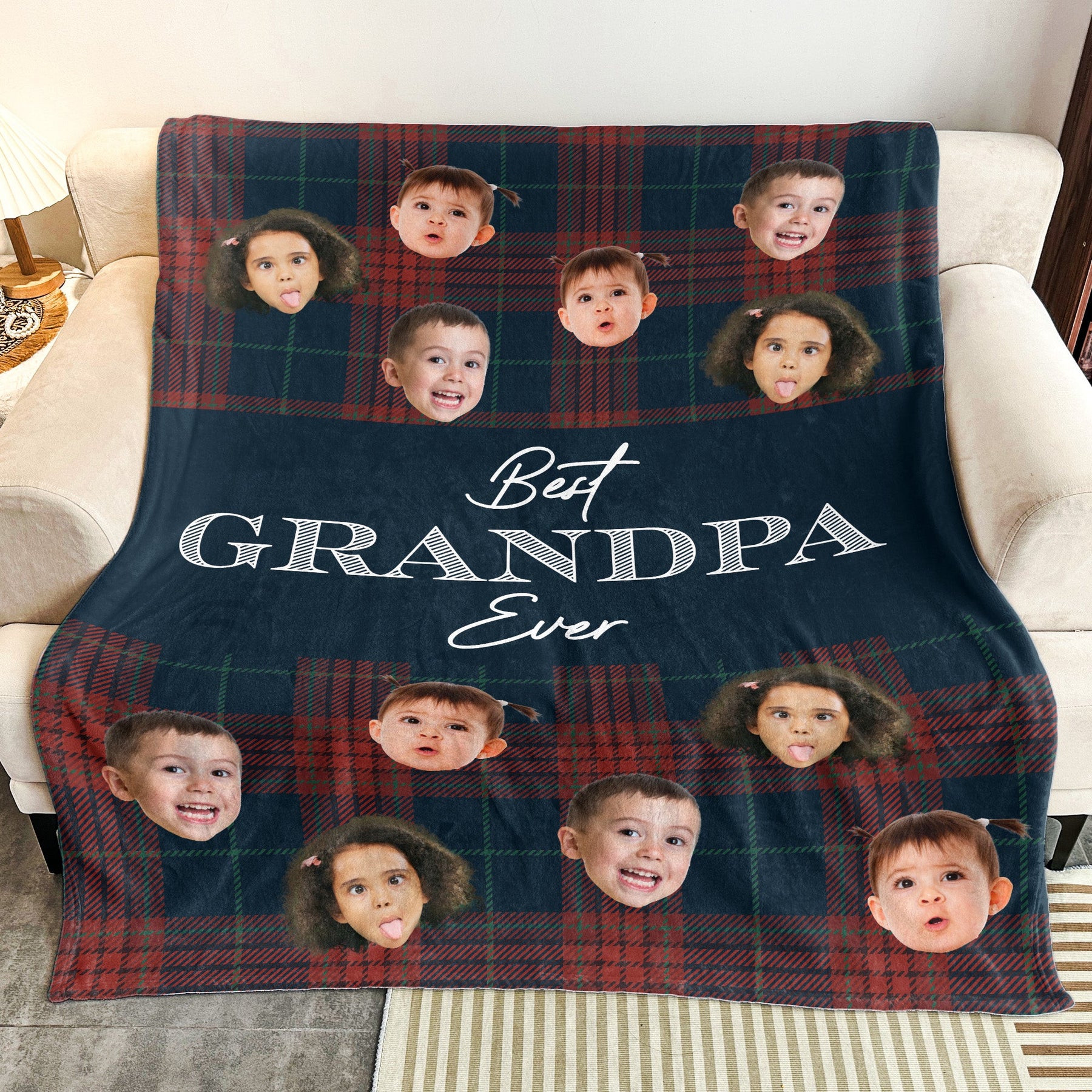 Best Grandpa Ever - Personalized Photo Blanket