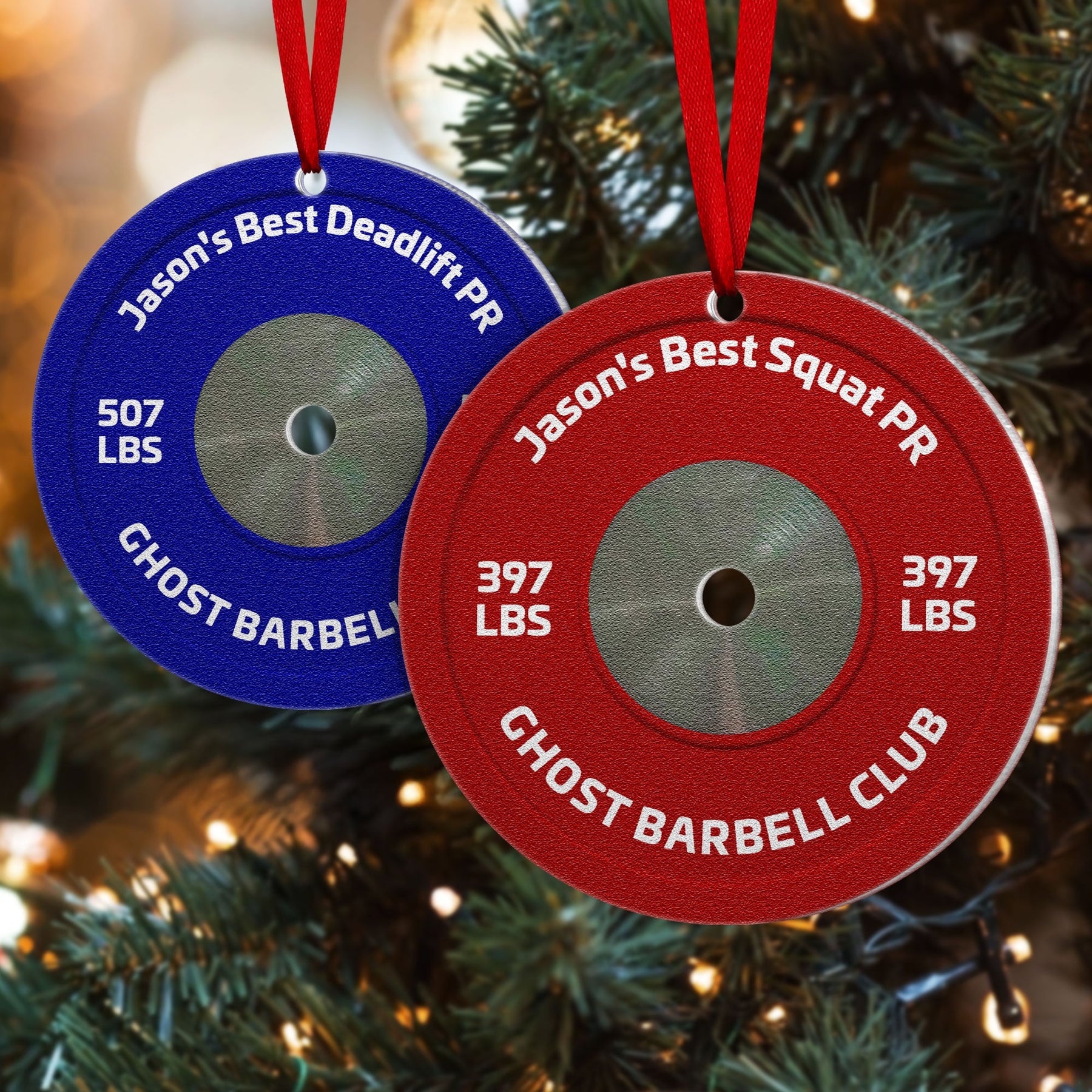 [Only available in the U.S] Best PR On Weight Plate - Personalized Aluminum Ornament