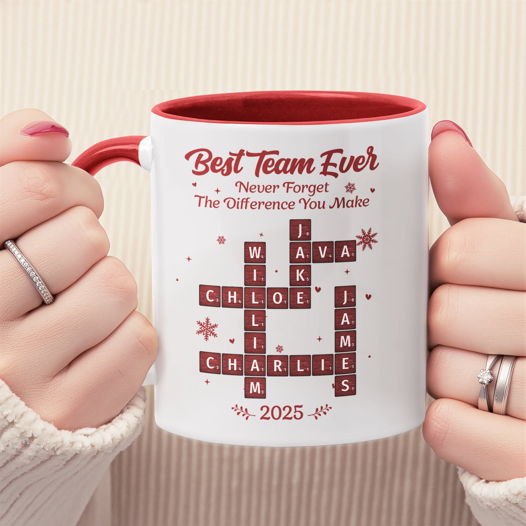 Best Team Ever Scrabble - Personalized Accent Mug