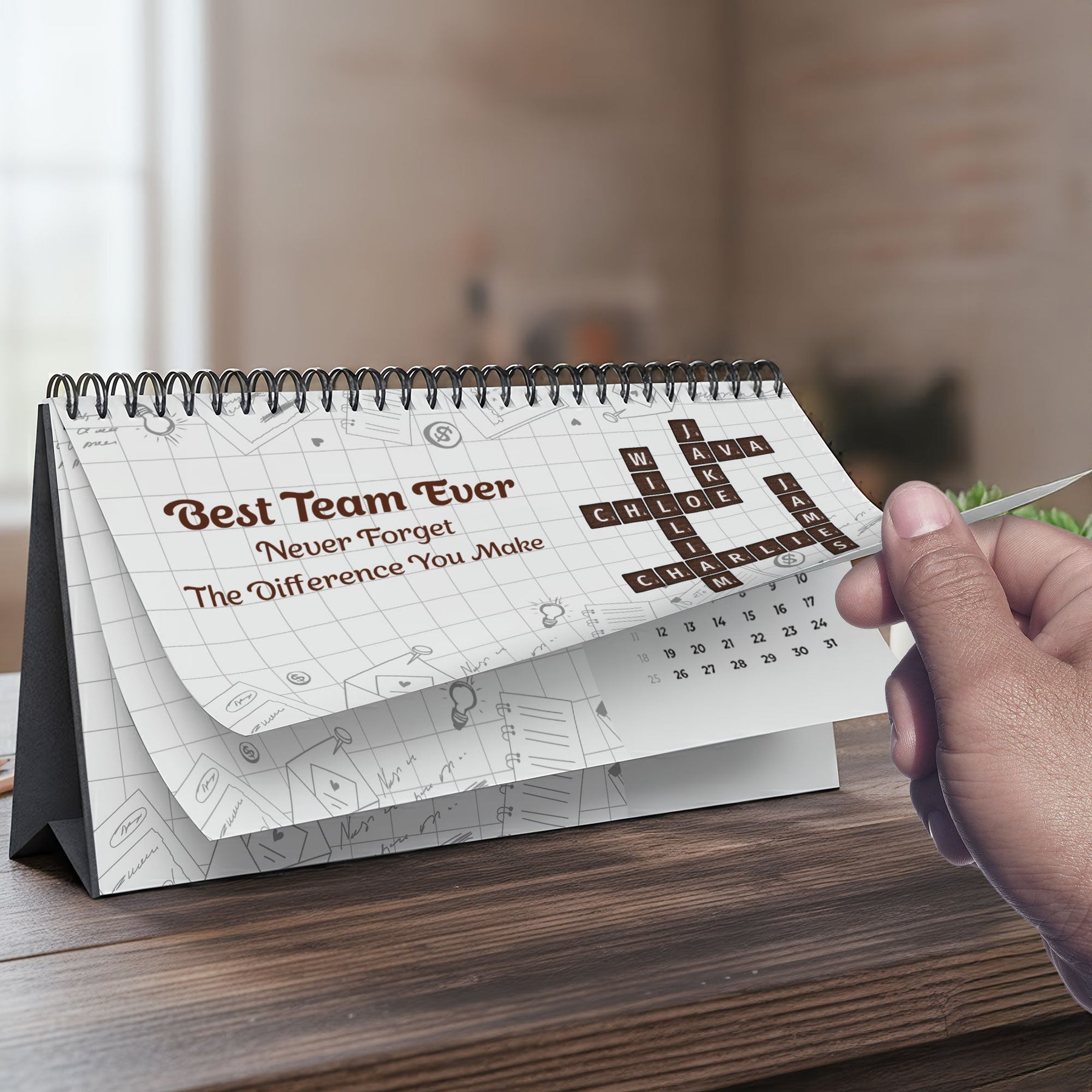 Best Team Ever Scrabble - Personalized Standing Desk Calendar