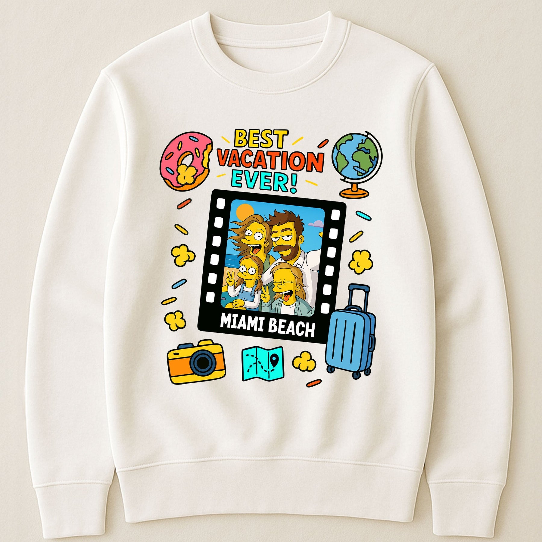 Best Vacation Ever Simpsonized Portrait - Personalized Photo Shirt