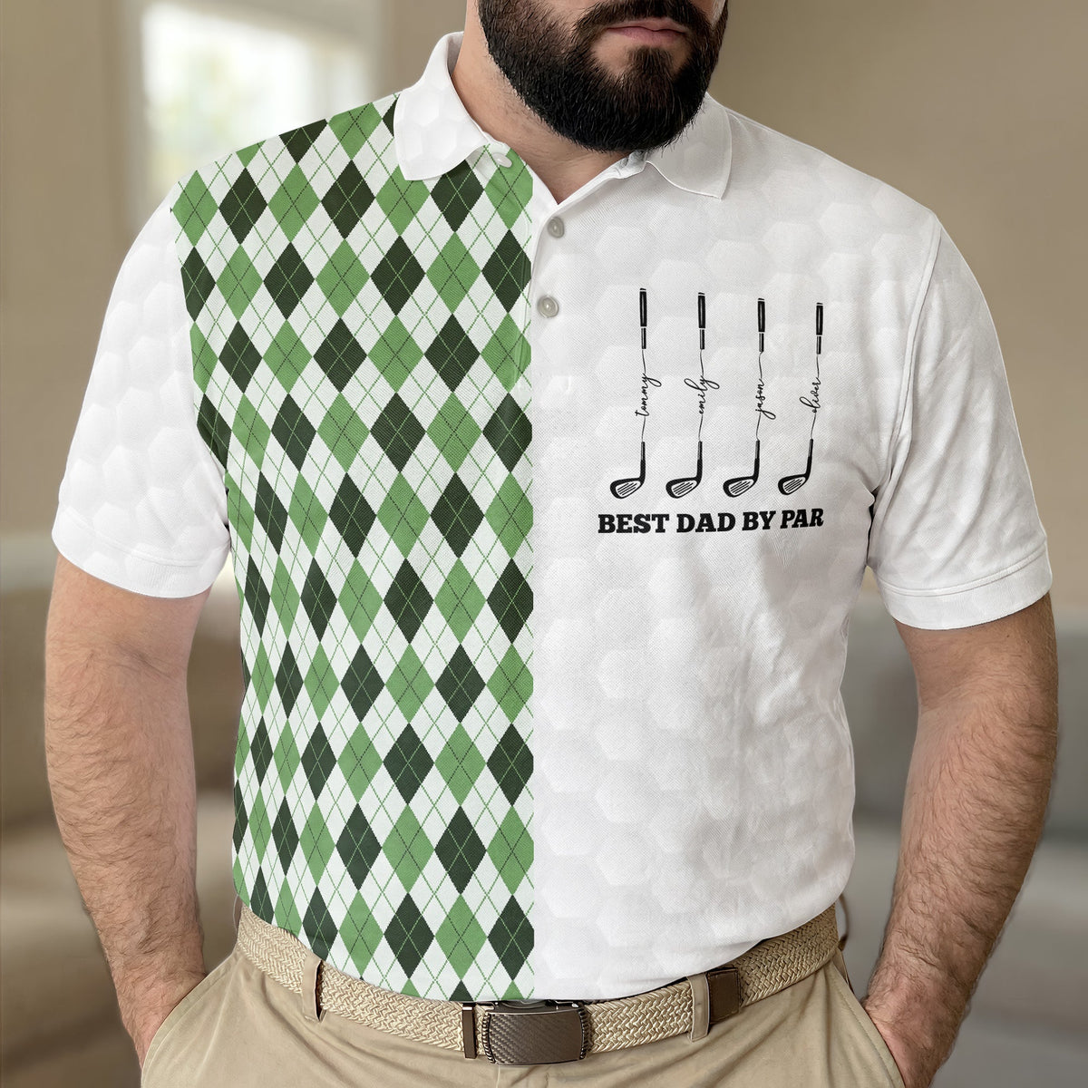 Best Dad By Par, Best Grandpa By Par, Father's Day Gift For Dad, Grandpa - Personalized Polo Shirt