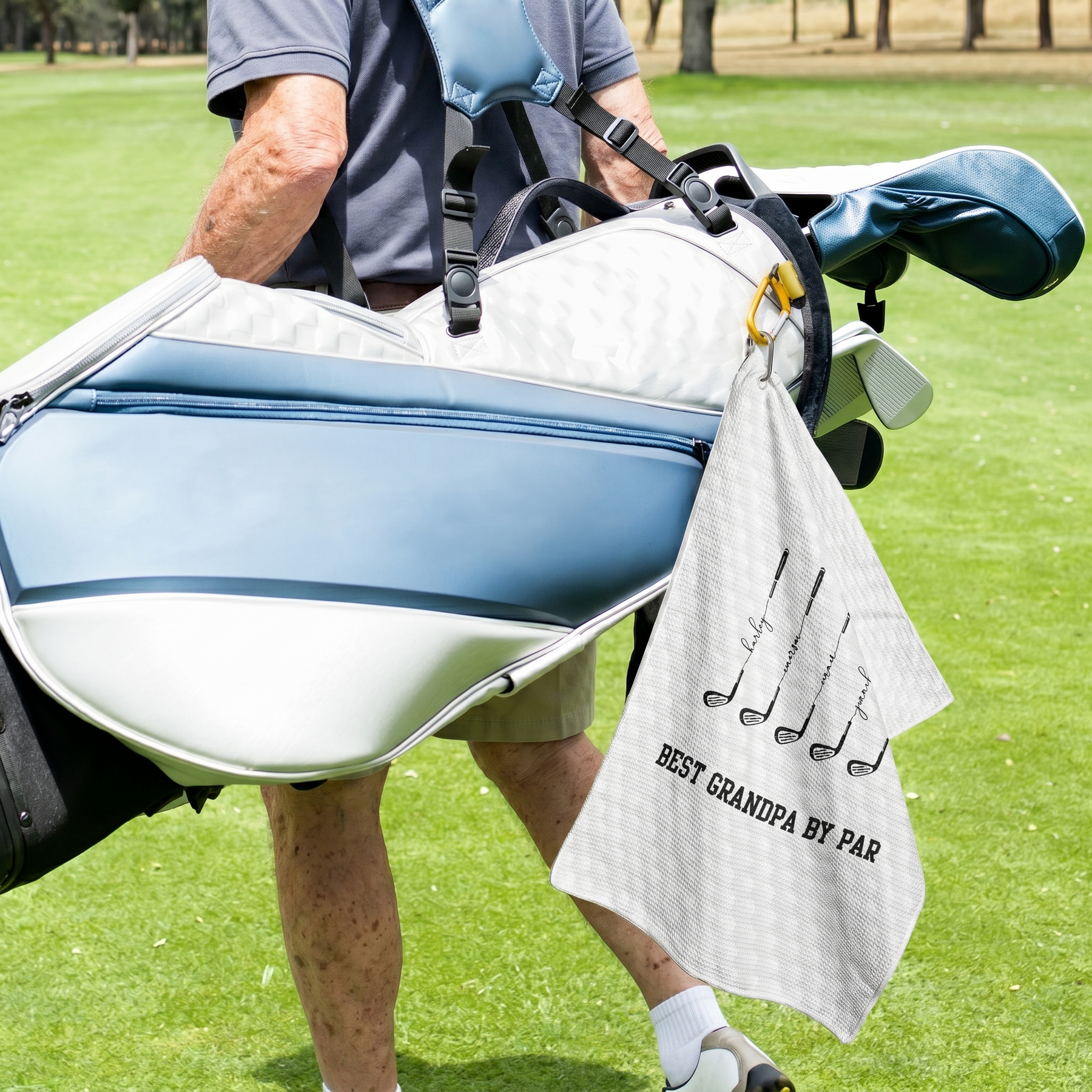 Best Dad By Par, Best Grandpa By Par - Personalized Golf Towel