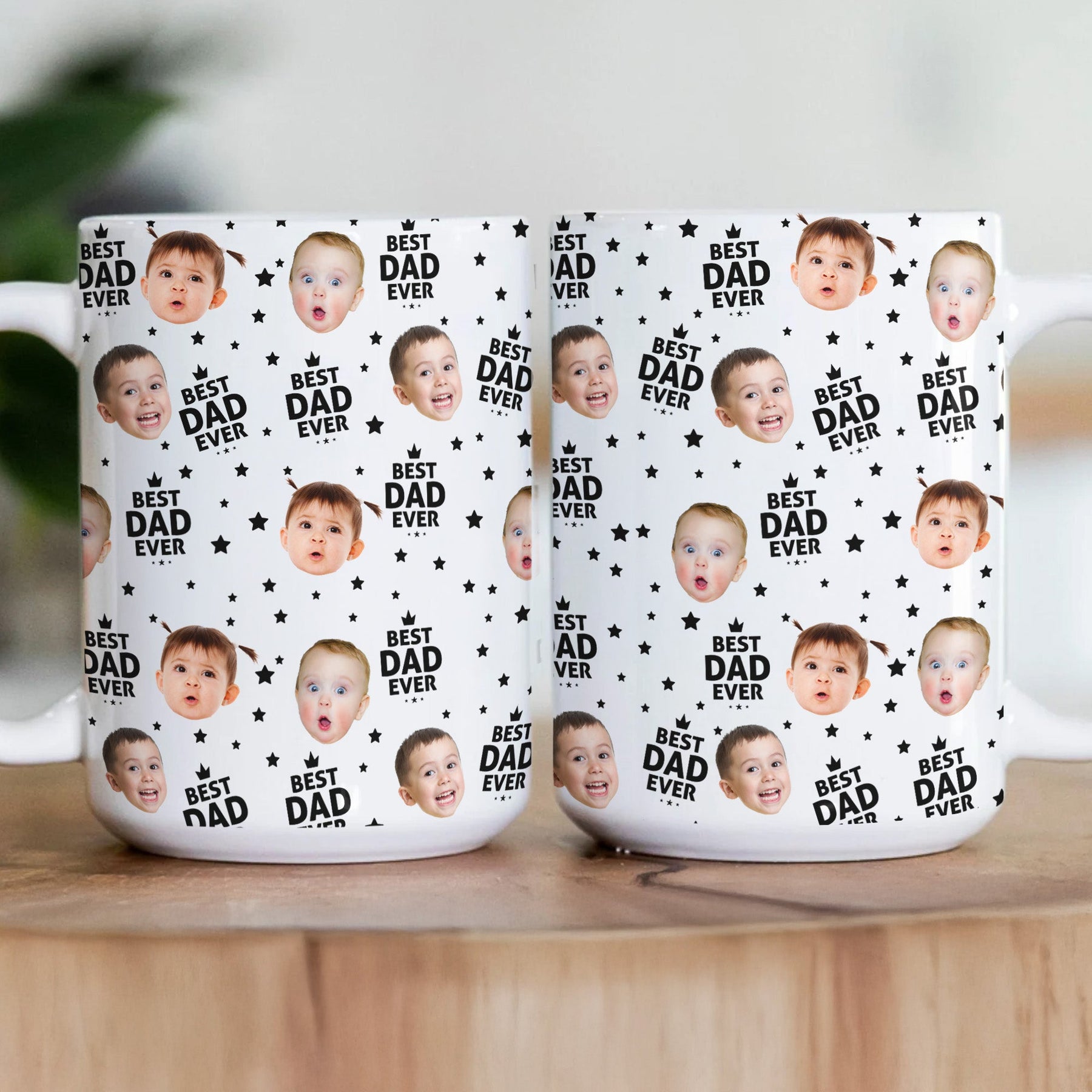 Best Dad Ever Custom Funny Kid Face Father's Day Gift For Dad, Husband, Grandpa - Personalized Mug