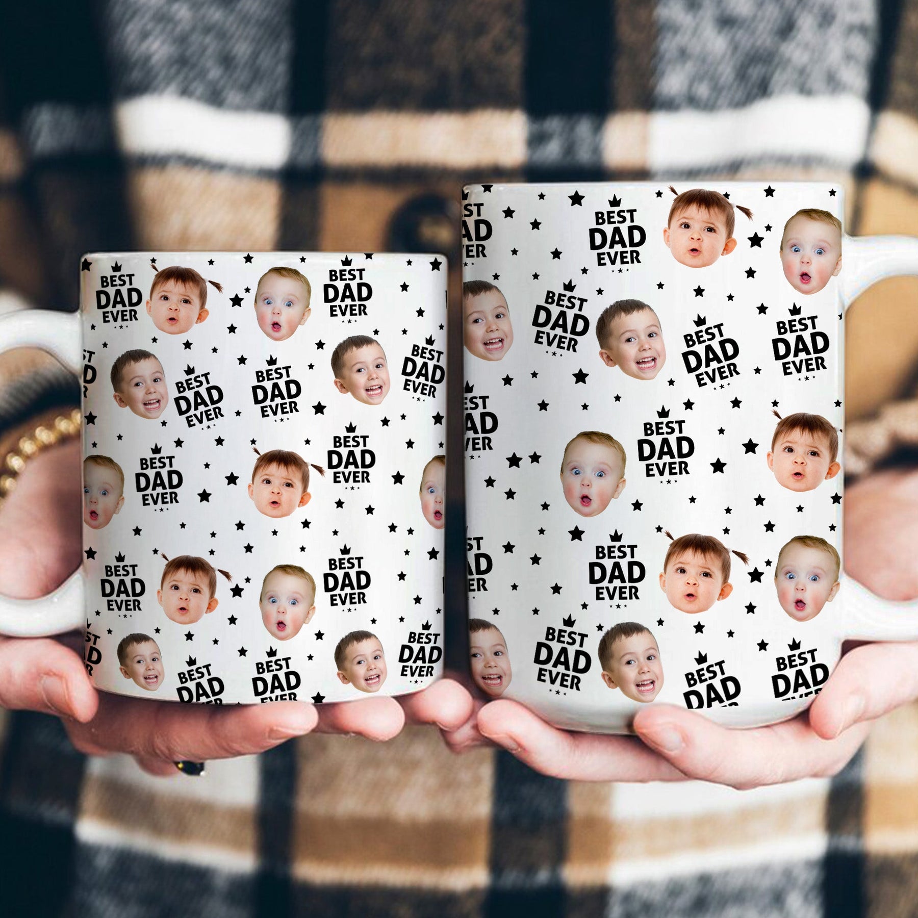 Best Dad Ever Custom Funny Kid Face Father's Day Gift For Dad, Husband, Grandpa - Personalized Mug