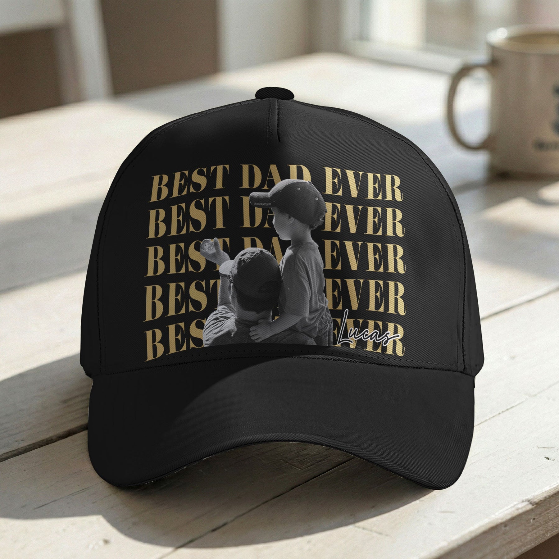 Best Dad Ever Custom Vintage Photo - Personalized Cap