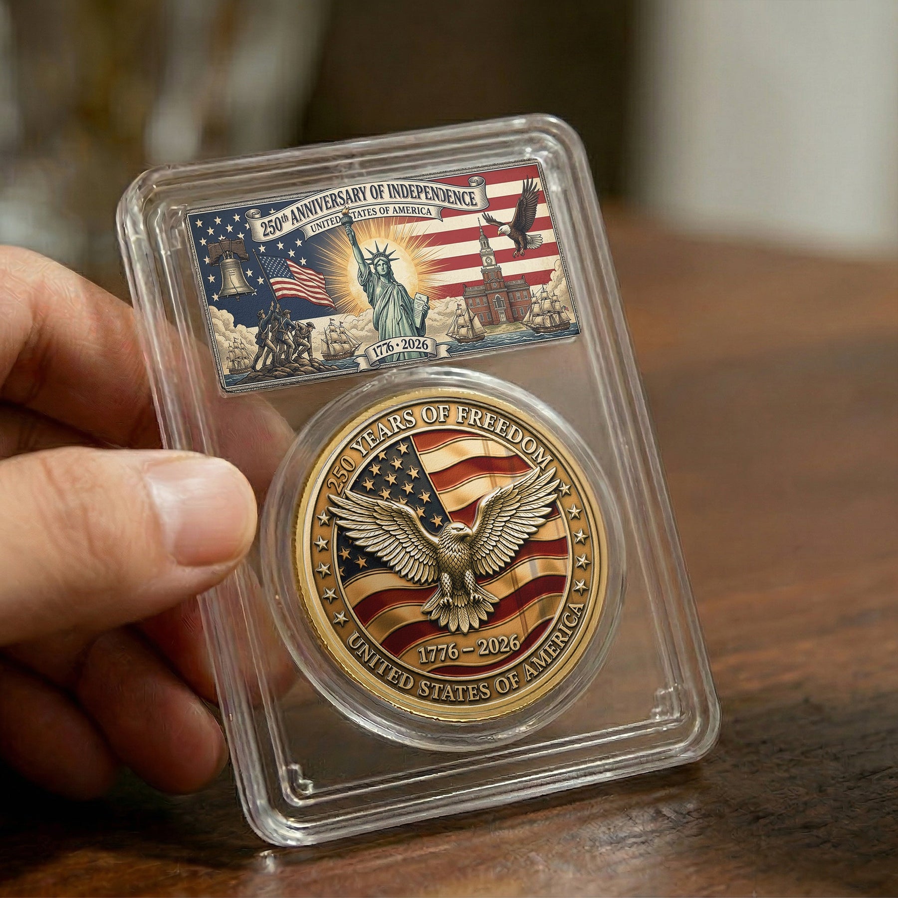 Best Dad Ever USA 250Th Anniversary - Personalized Coin