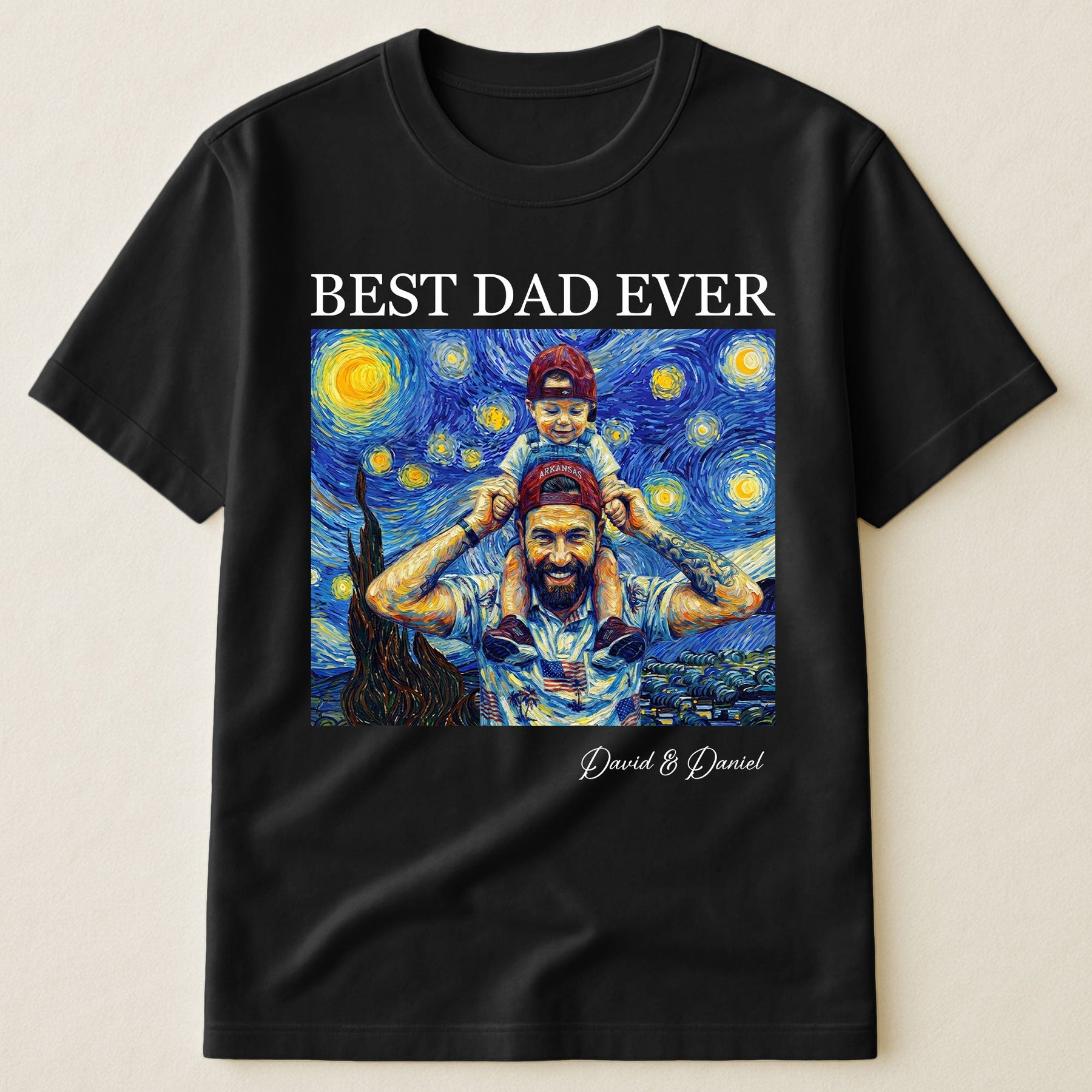 Best Dad Ever Van Gogh Art Father's Day Gift For Dad, Husband, Grandpa - Personalized Shirt