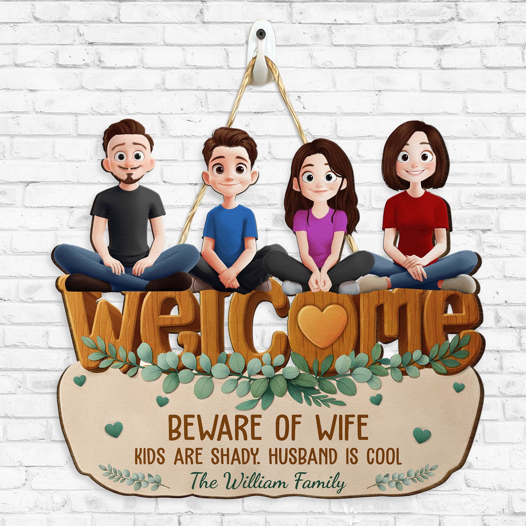 Beware Of Wife - Personalized Wood Sign