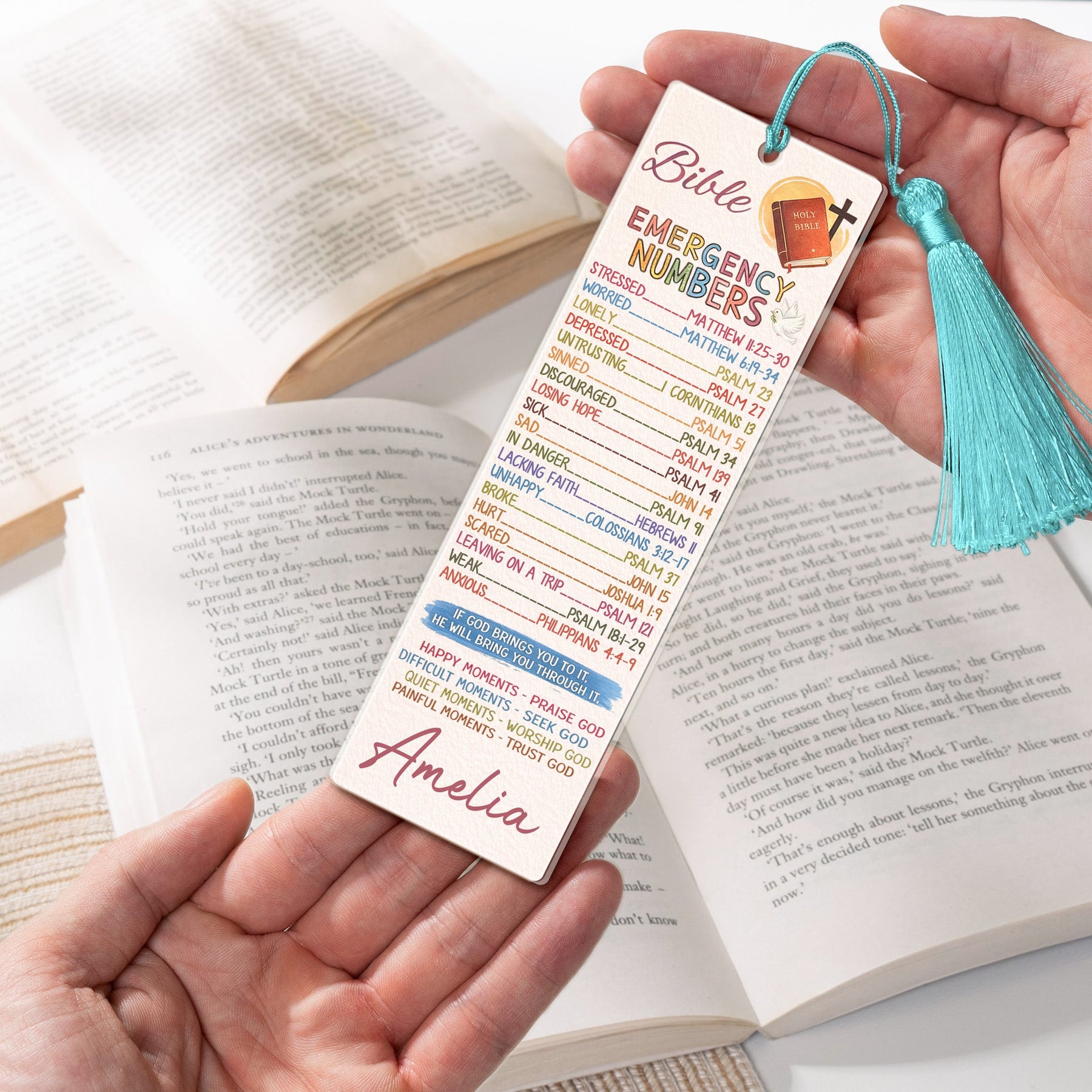 Bible Emergency Numbers - Custom Acrylic Bookmark