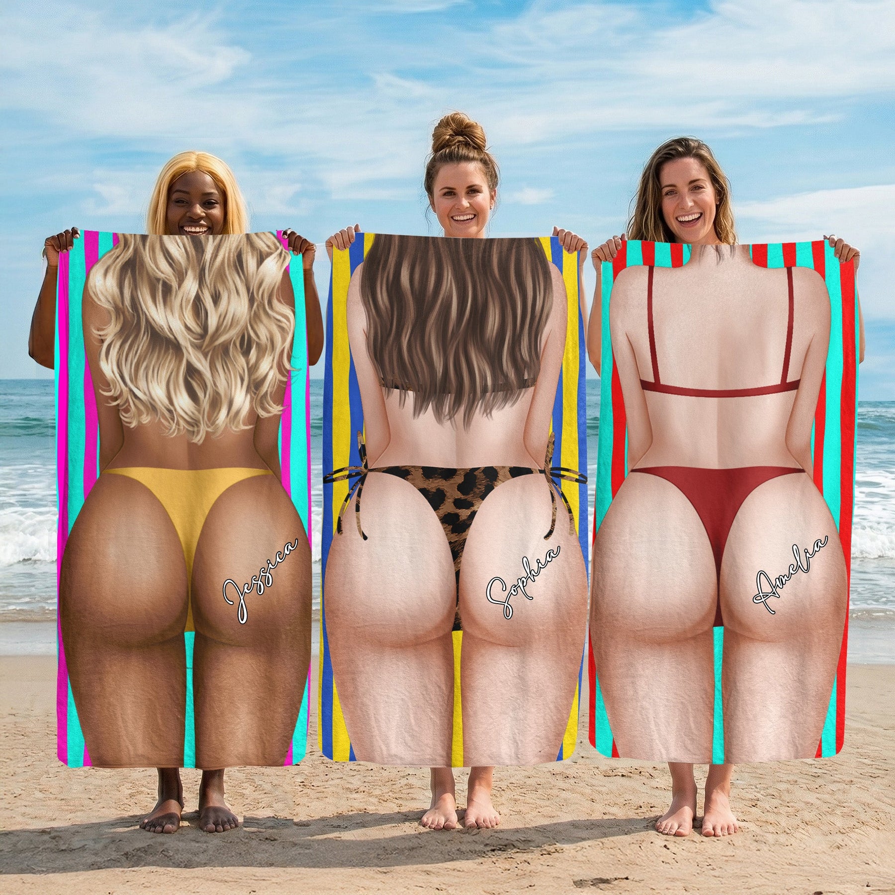 Big B*tt Funny Gift For Girls - Personalized Beach Towel