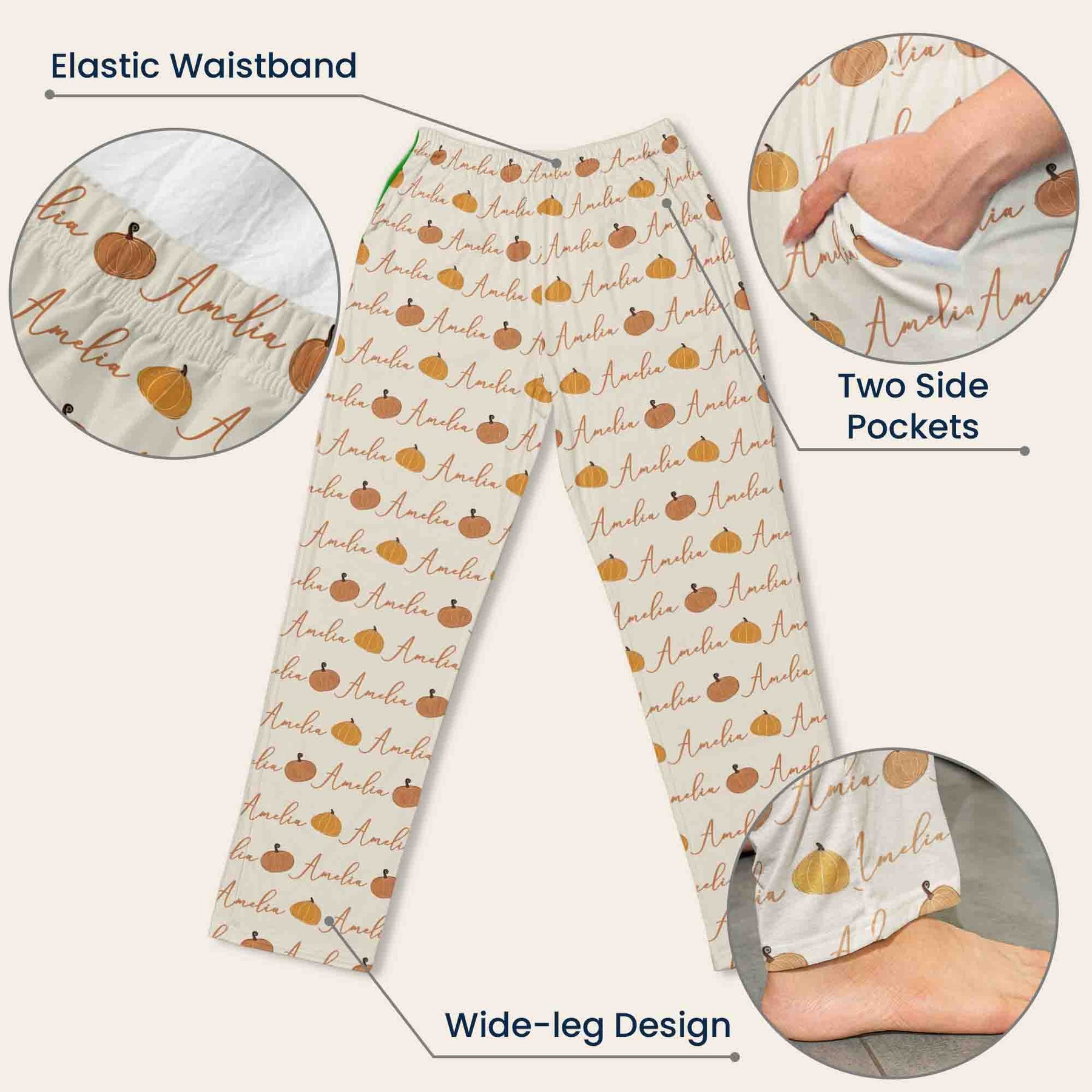 Boho Pumpkin, Fall Season - Personalized Lounge Pants