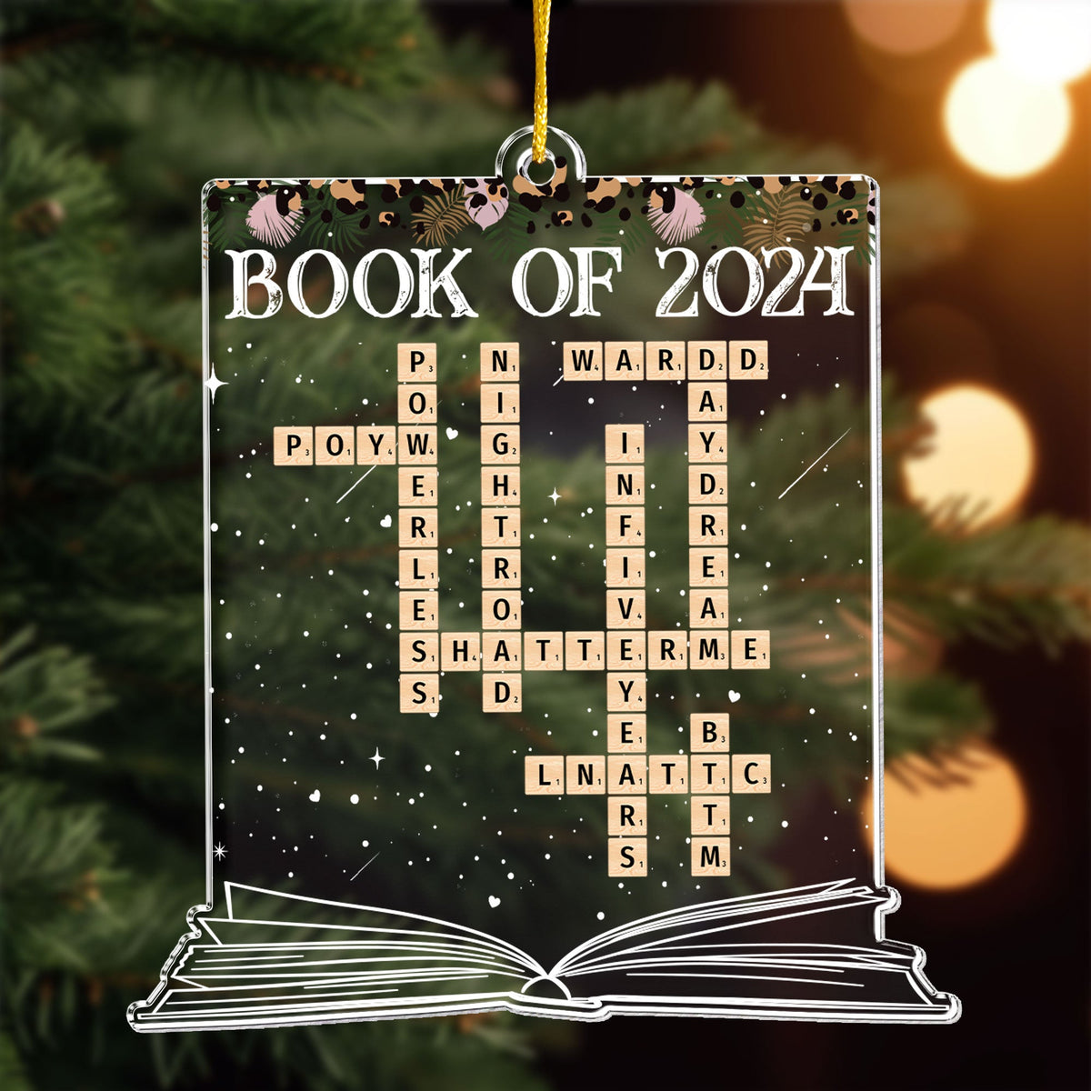 Book Of 2026 Scrabble Book Name - Personalized Acrylic Ornament
