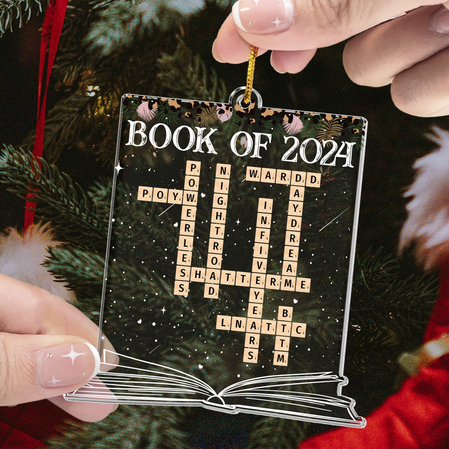 Book Of 2026 Scrabble Book Name - Personalized Acrylic Ornament